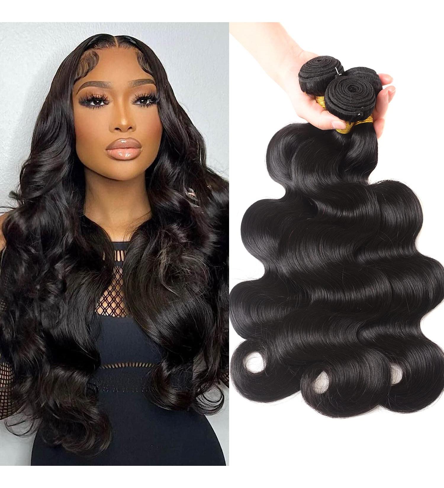 Tasumla 12A Brazilian Virgin Human Hair Bundles - 16/18/20 Inch Body Wave 3 Bundle Deal - Unprocessed Natural Color Weft Weave Extensions - Buy Online on GoSupps.com