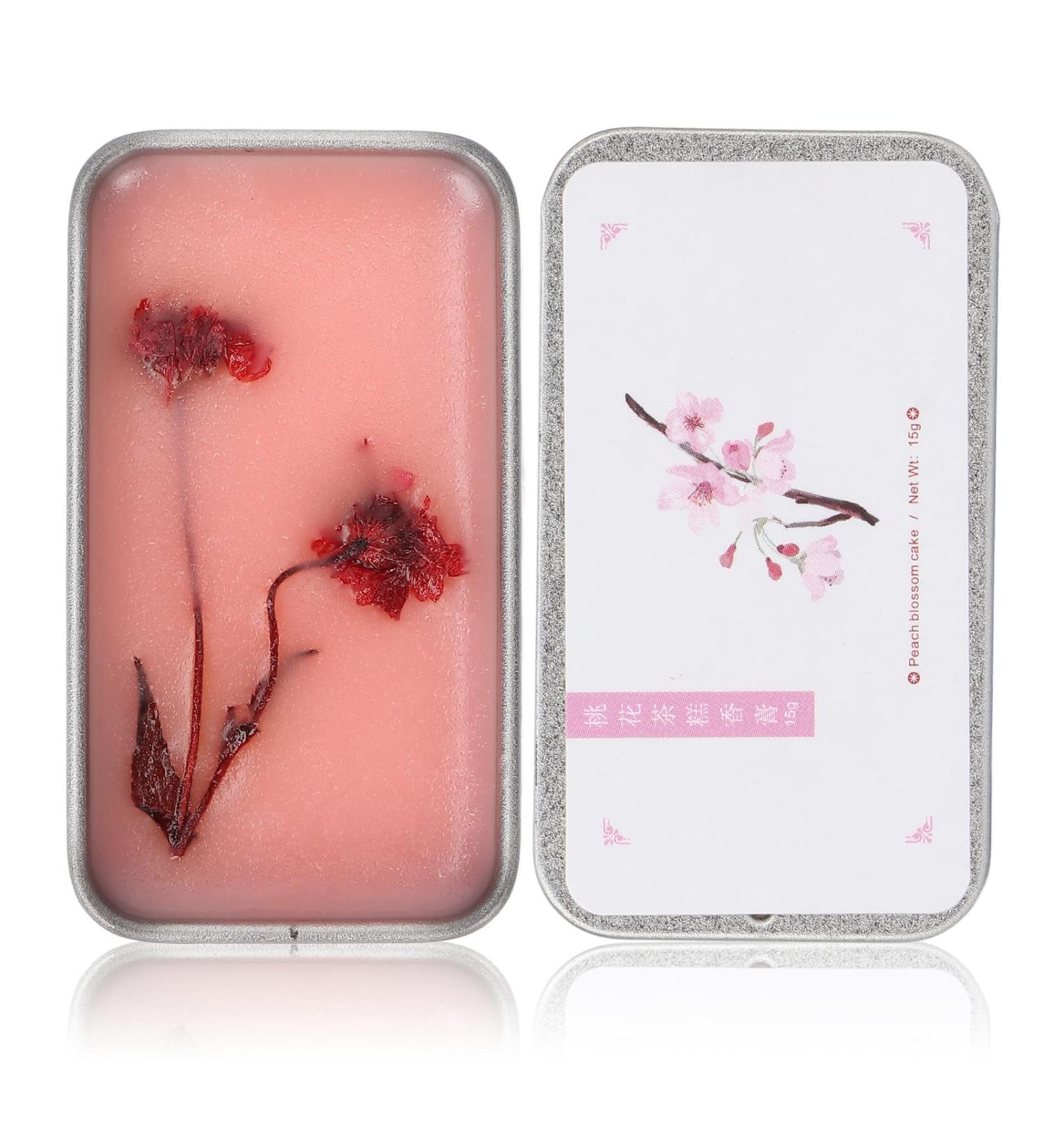 Elegant Solid Perfume Portable Peach Blossom White Tea Scented Solid Balm 12g Safe Travel Friendly for Women on the Go - Buy Online on GoSupps.com