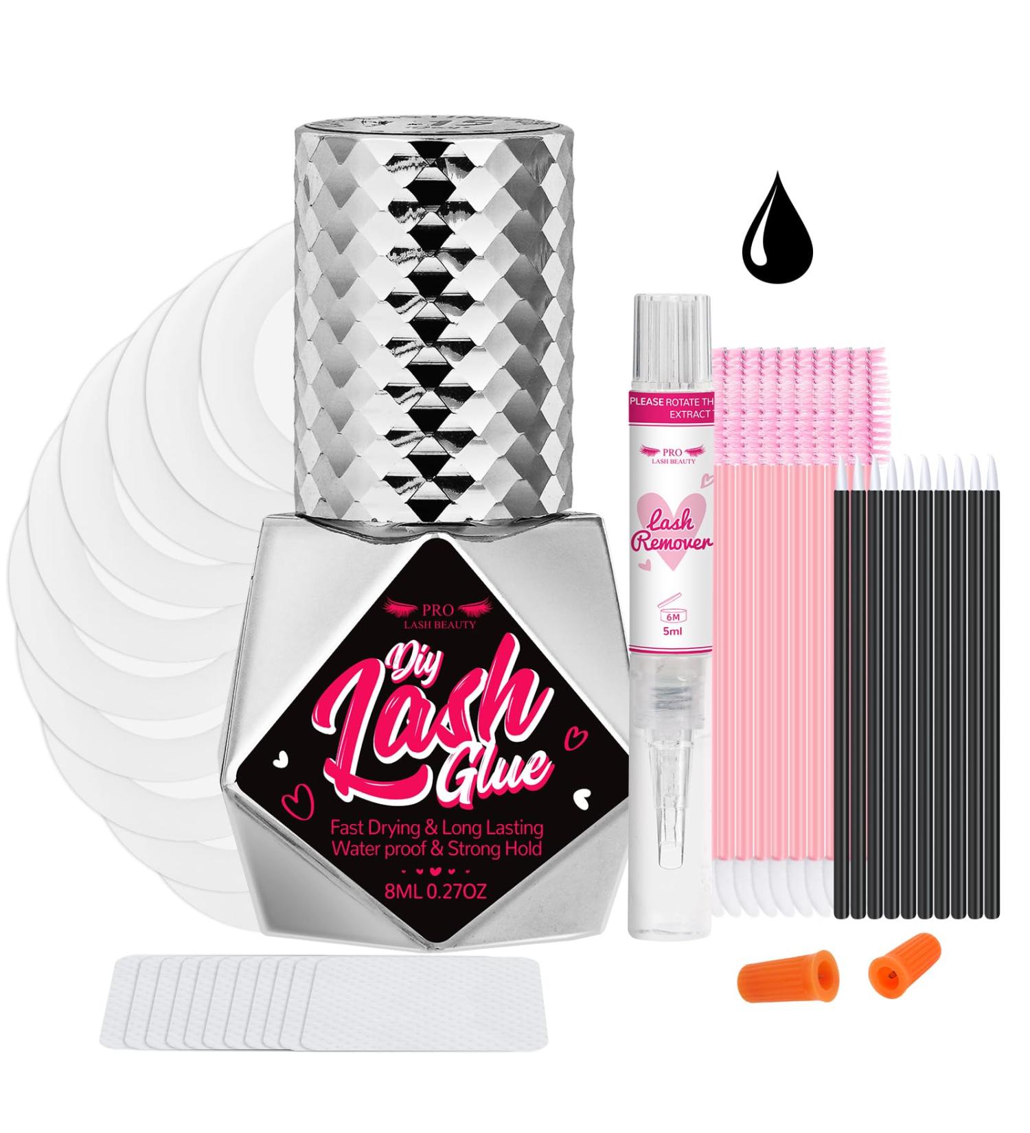 Strong Hold Lash Glue for Cluster Lashes - 8ML Waterproof & Long Lasting Adhesive | Individual Lash Glue with Remover Pads - Buy Online on GoSupps.com