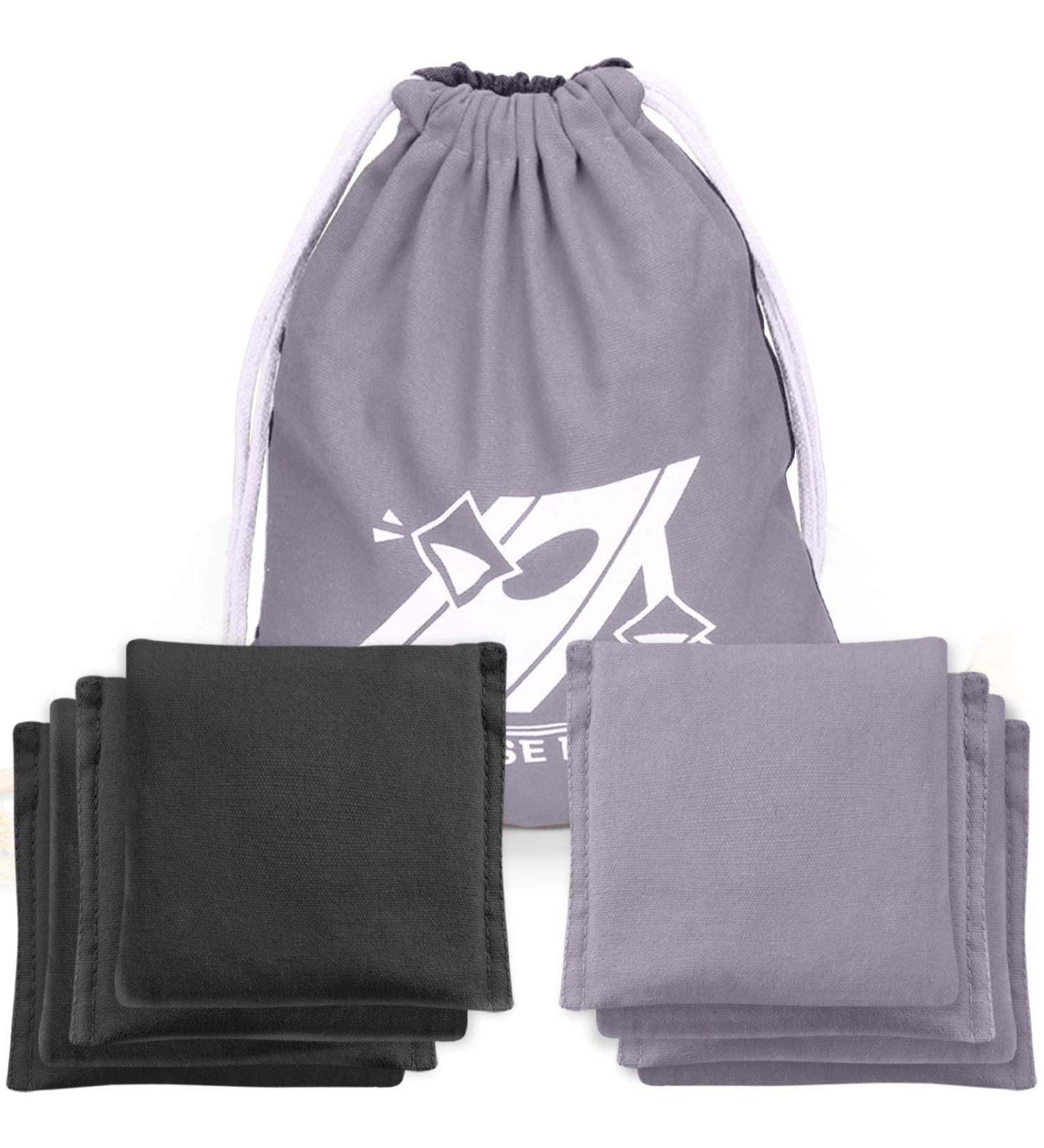 EXERCISE N PLAY Premium All Weather Resistant Cornhole Bags Set - 8 Duckcloth Bean Bags for Cornhole Toss Games - Regulation Size & Weight - Black/Gray - Buy Online on GoSupps.com