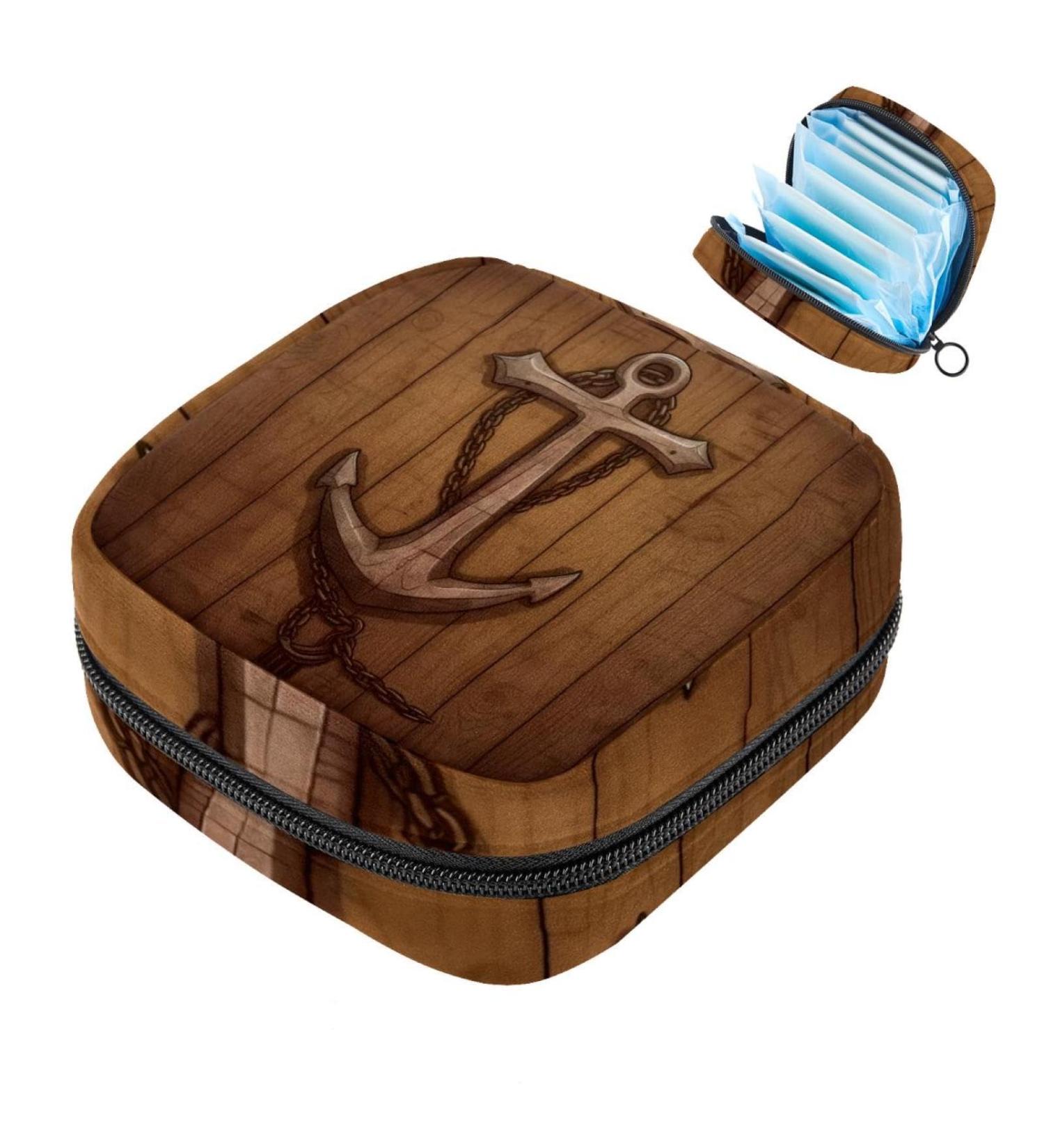 MUOOUM Menstrual Pad Bag - Zippered Women's Binding Bag for Tampons | American Flag Sunflowers Rooster Designs | 4.7x6.6 in - Ideal for Women & Girls - Buy Online on GoSupps.com