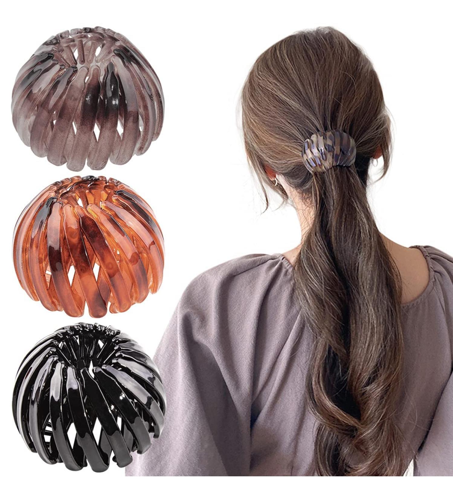 Pack of 3 Vintage Bird Nest Hair Clips for Women | Stylish Ponytail Hairpins & Curling Iron Tool - Buy Online on GoSupps.com