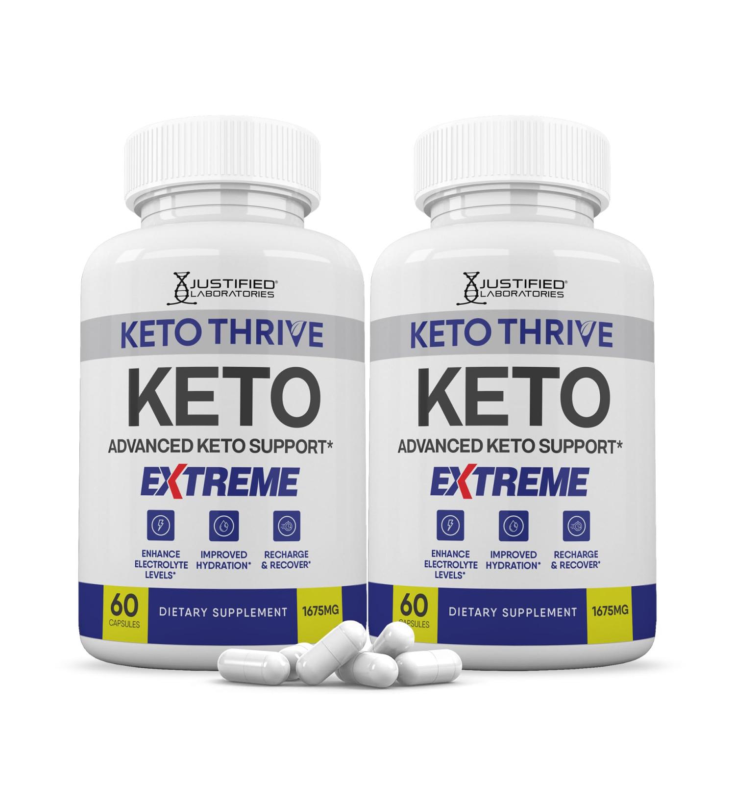(2 Pack) Keto Thrive Keto ACV Extreme Pills 1675MG Keto Support Blend Capsule Alternative to Keto ACV Formulated with Apple Cider Vinegar Extra Virgin Olive Oil Powder Green Tea Leaf 120 Capsules - Buy Online on GoSupps.com