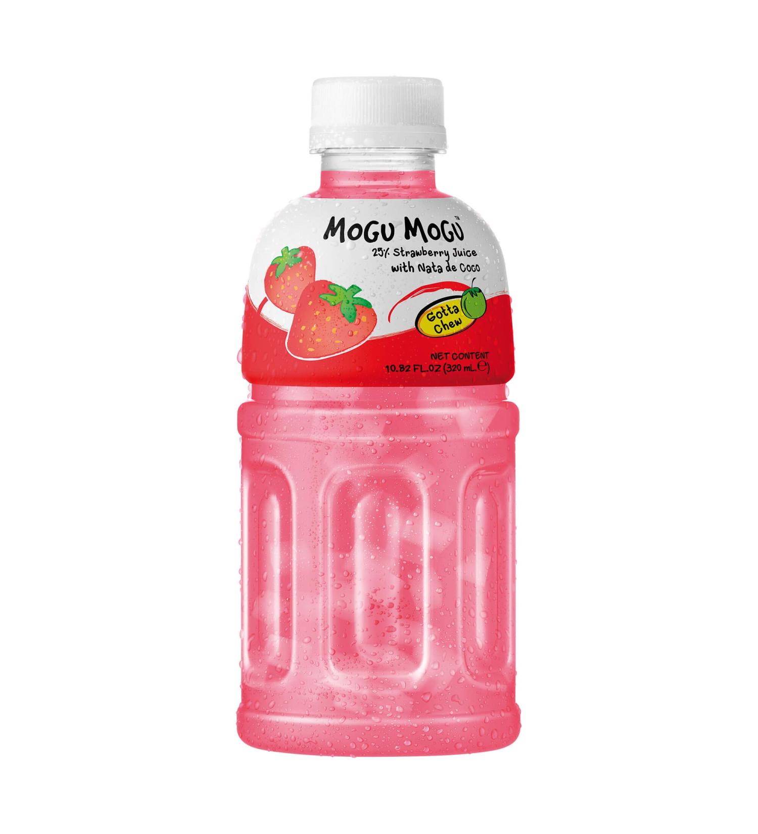 Mogu Mogu Mogu Mogu Fruit Juice with Nata De Coco 37 cl (Strawberry Pack of 24)