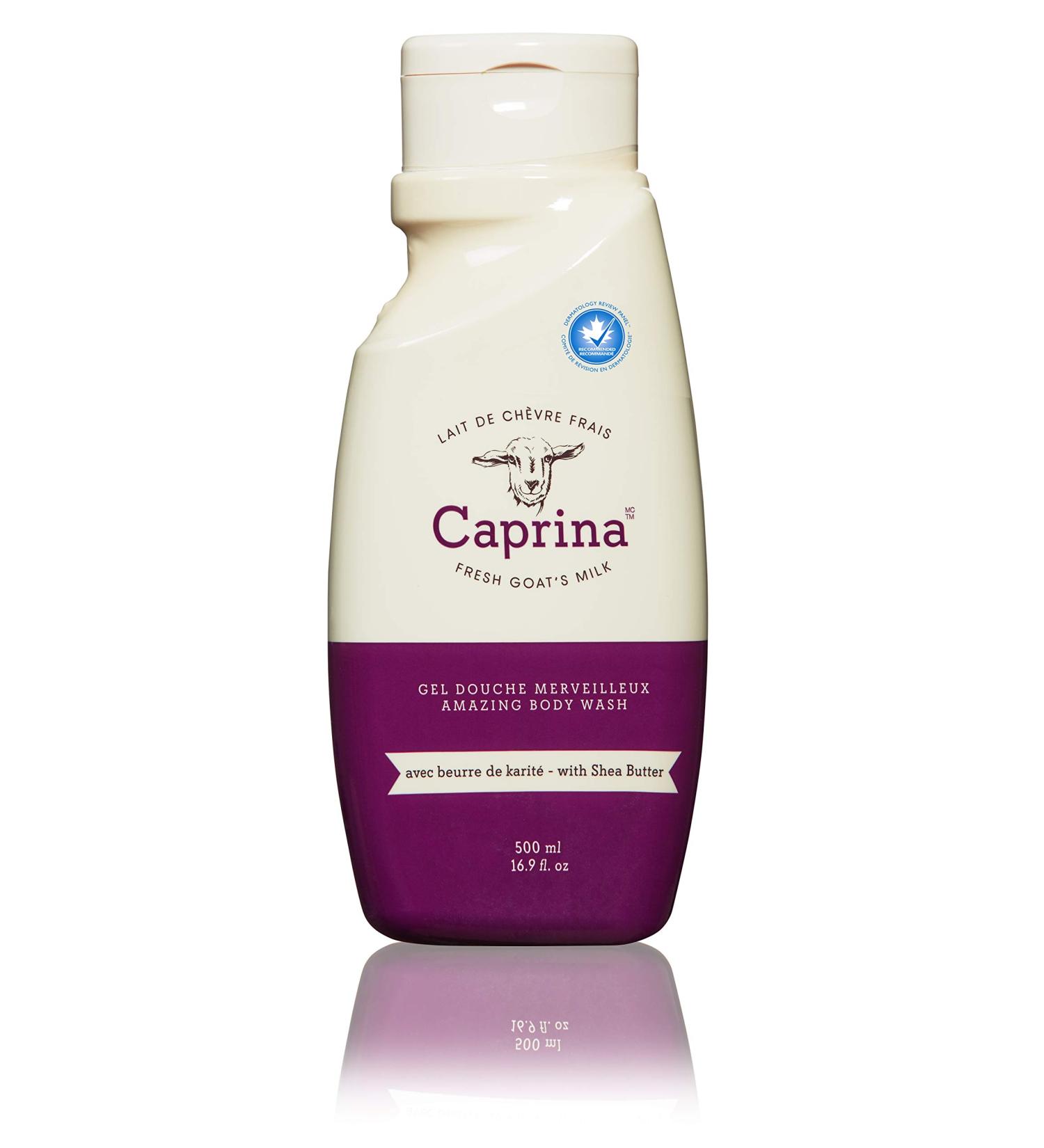 Caprina Fresh Goat's Milk Body Wash with Shea Butter - 16.9 fl oz (500 ml) | Nourishing & Moisturizing - Buy Online on GoSupps.com