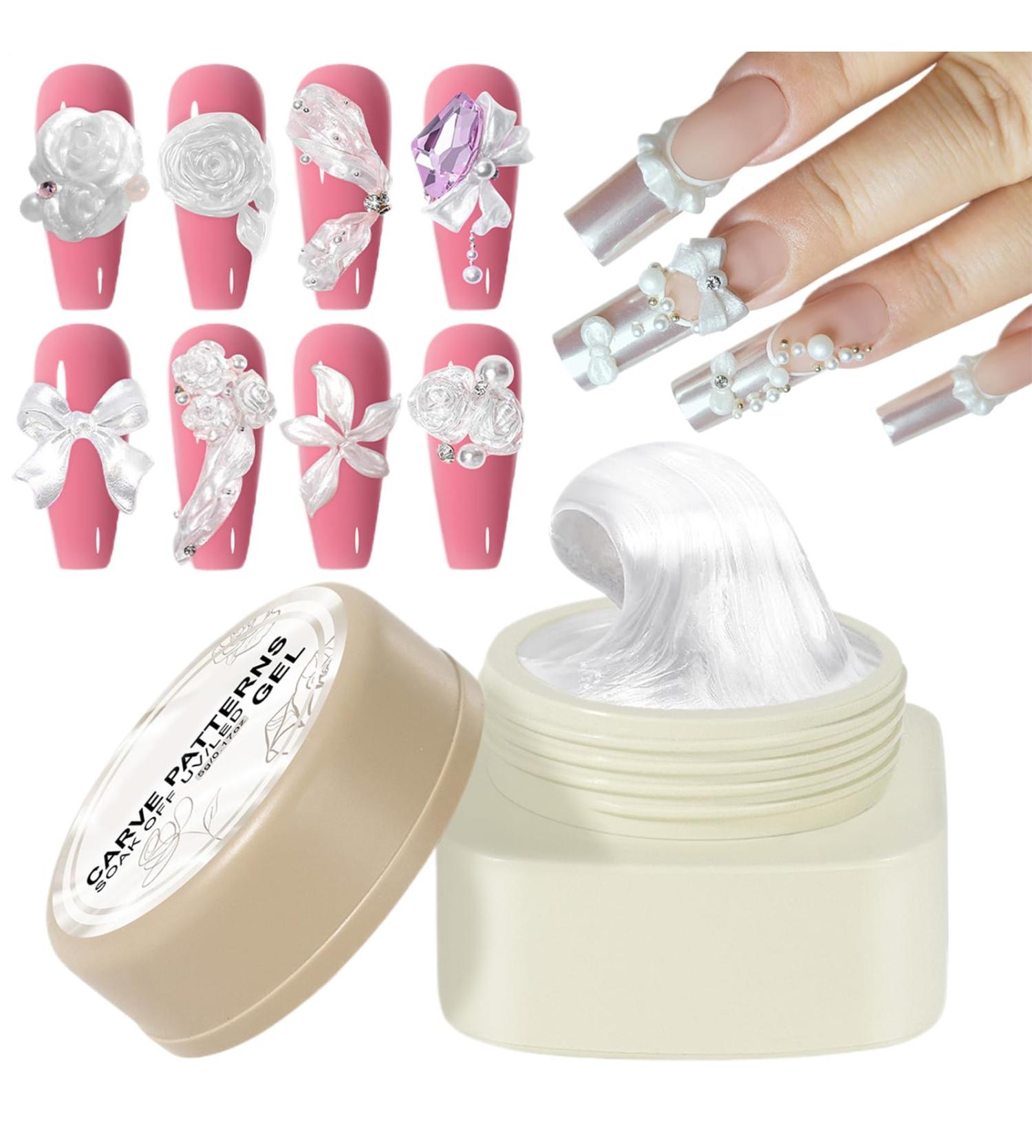 3D Nail Gel - Solid Builder Nail Gel | Nail Sculpting | Nail Extension Sculpting | Non-Stick Sculpting | 5g White Manicure Supplies - Buy Online on GoSupps.com