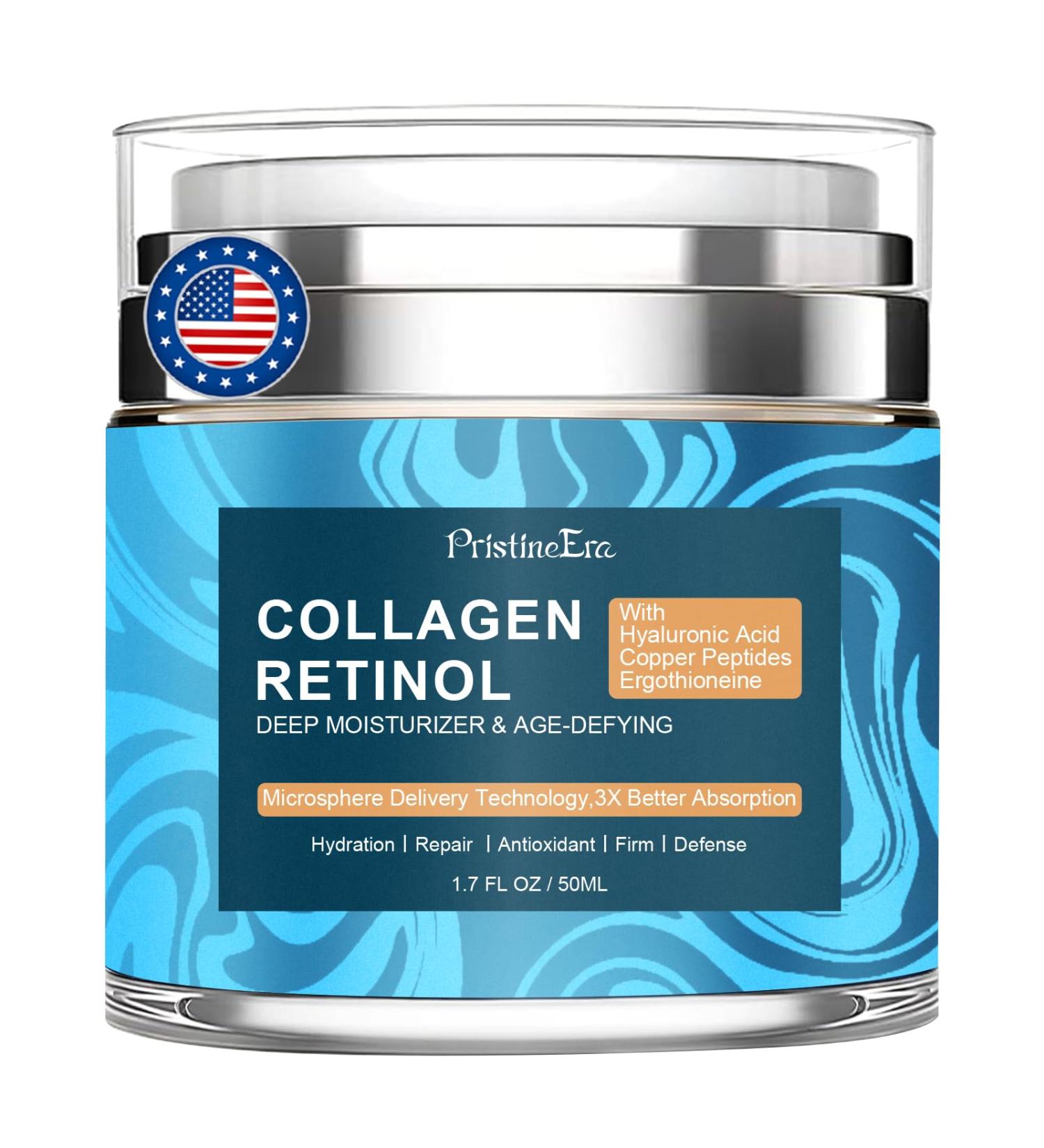 Retinol Cream for Face - Collagen Retinol Hyaluronic Acid Cream - Face Moisturizer for Aging Skin - Anti Aging Wrinkle & Firming Skin Care Neck - Day & Night - 1.7 fl.oz 1.7 Fl Oz (Pack of 1) - Buy Online on GoSupps.com