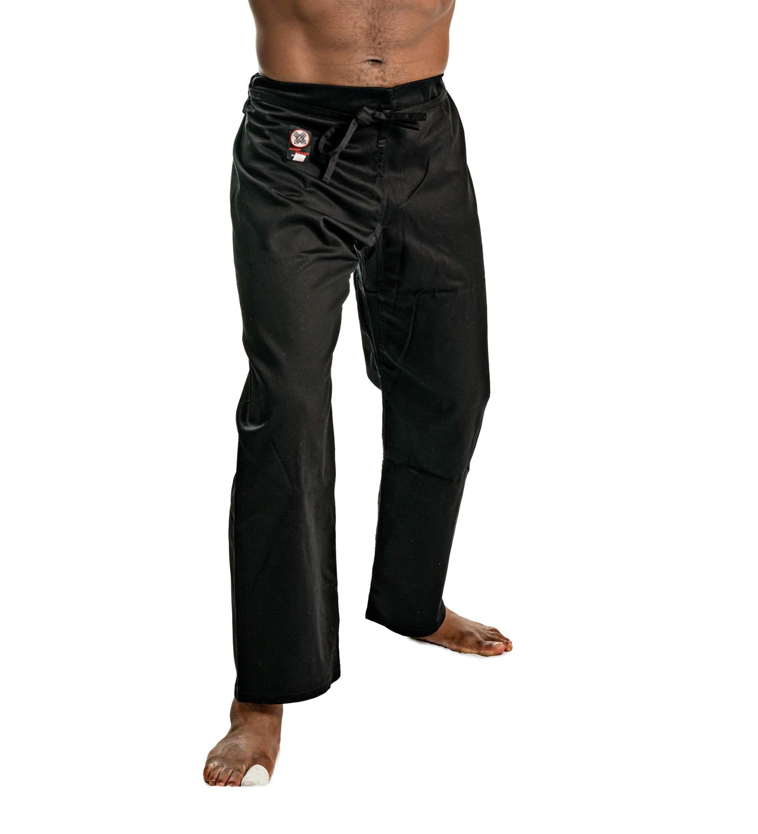 Ronin Medium Weight Karate Pants 8oz 100% Cotton - Black & White | Traditional Drawstring for Quality & Comfort - Size 7 - Buy Online on GoSupps.com