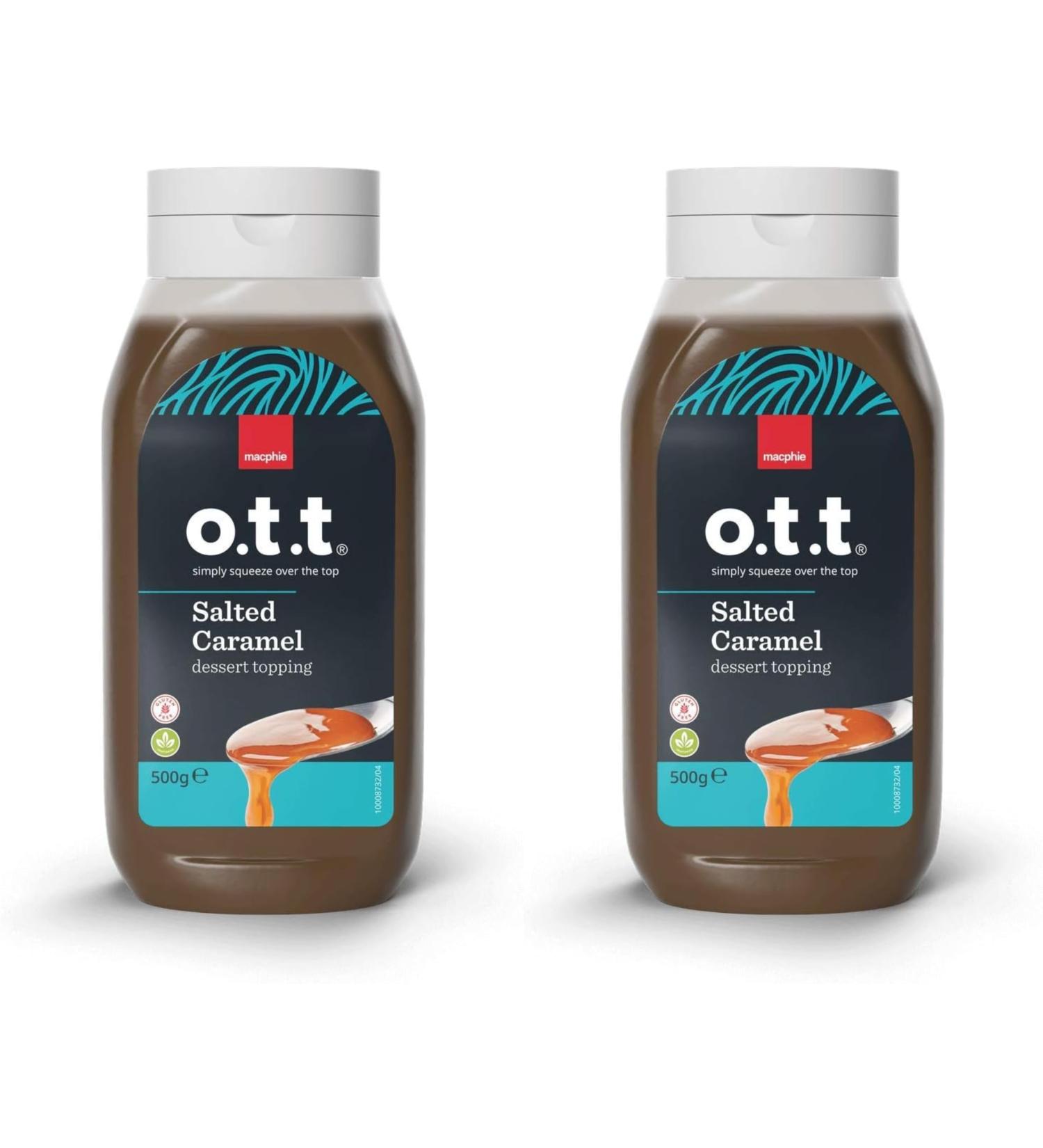 Macphie - OTT Salted Caramel Dessert Topping Sauce 500g x2