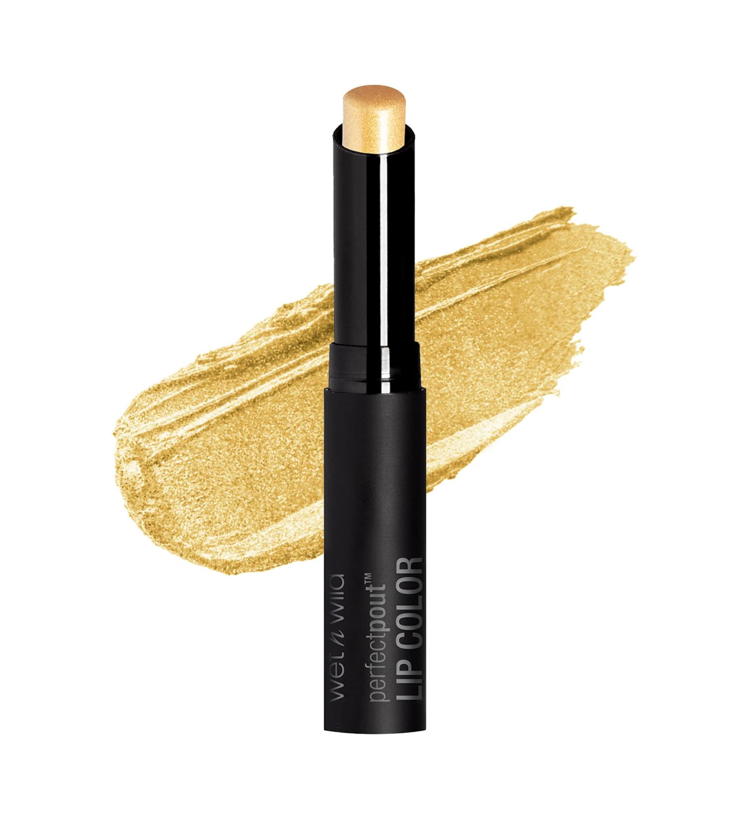 wet n wild Perfect Pout Lipstick in Gold Shimmer | Vegan & Gluten-Free | Cruelty-Free Lip Color - 1 Fl Oz - Buy Online on GoSupps.com
