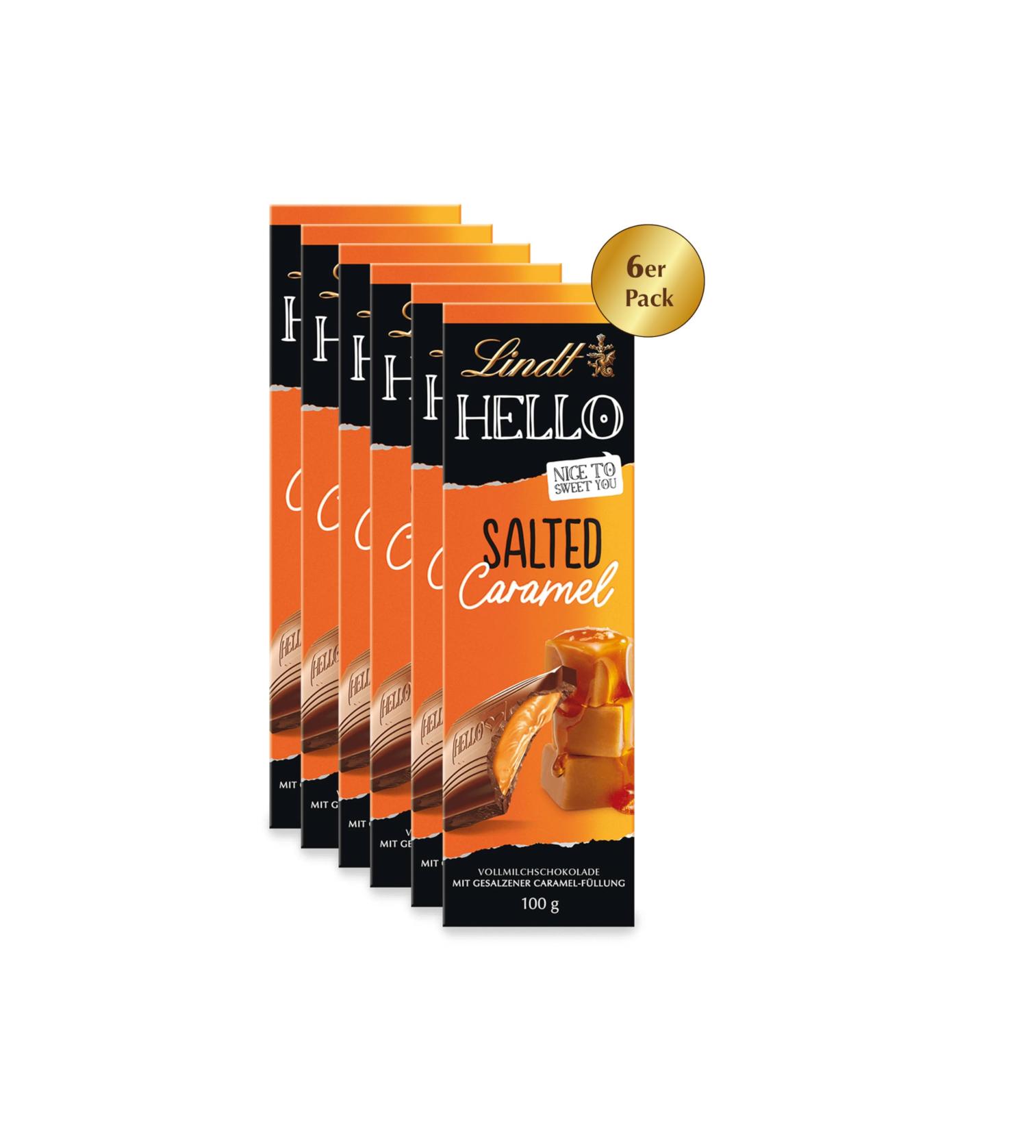  Lindt Lindt & Spr ngli Hello Salted Caramel Bar Lot of 6 (6 x 100 g) - Buy Online on GoSupps.com