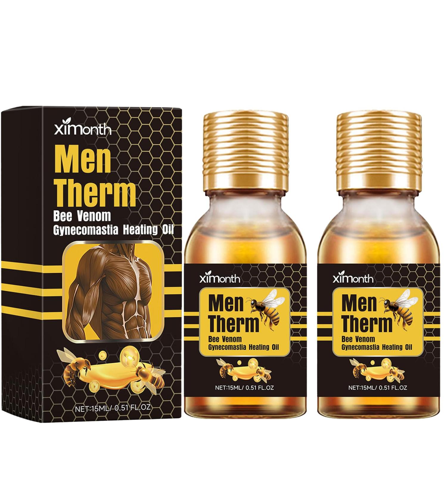 Men's Therm Bee Venom Oil & Gel (2 Pack) - Gynecomastia Treatment Natural Bee Venom Formula for Optimal Results - International Shipping Available - Buy Online on GoSupps.com