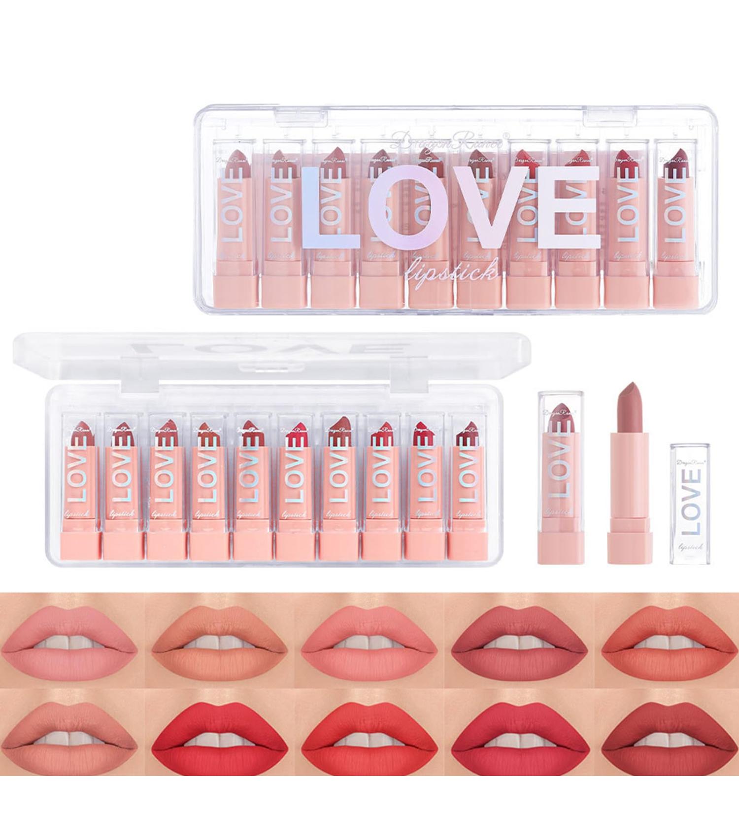  SOYDAN Matte Lipstick 10-Pack Water-Resistant Velvet Lip Gloss | Lip Makeup Supplies for Dates Meetings Weddings Travel Home Work - Buy Online on GoSupps.com