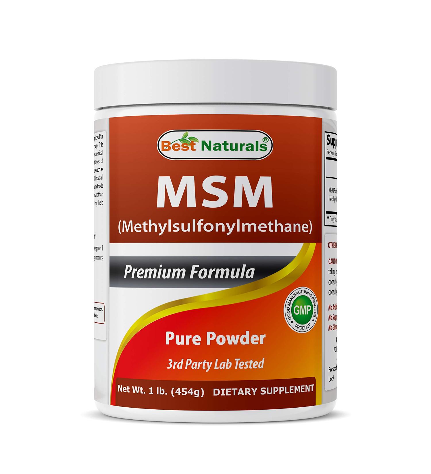 Best Naturals 100% Pure MSM Powder - 1lb | Natural Sulfur Supplement - Buy Online on GoSupps.com