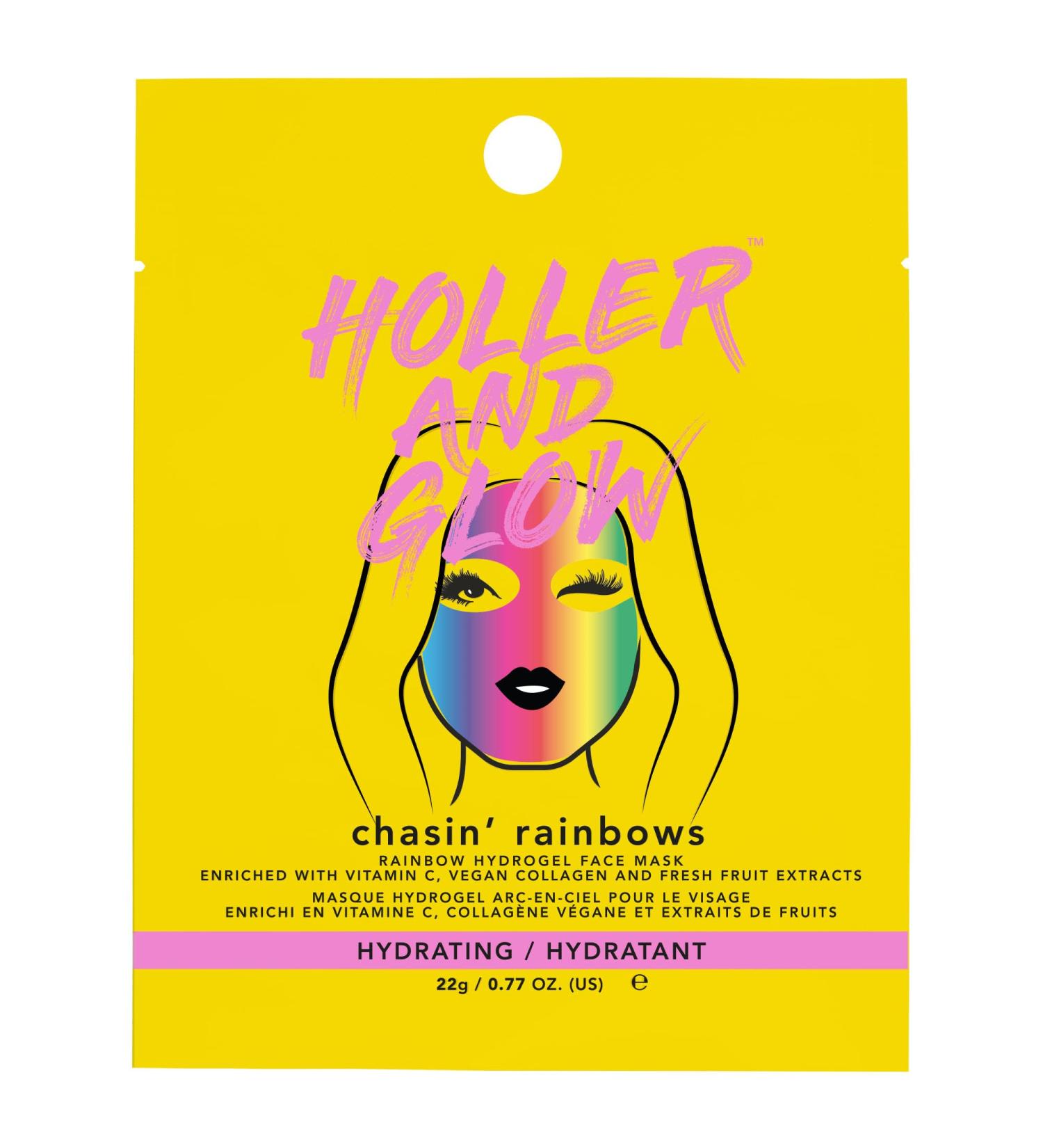 Holler and Glow Chasin' Rainbows Printed Hydrogel Face Mask