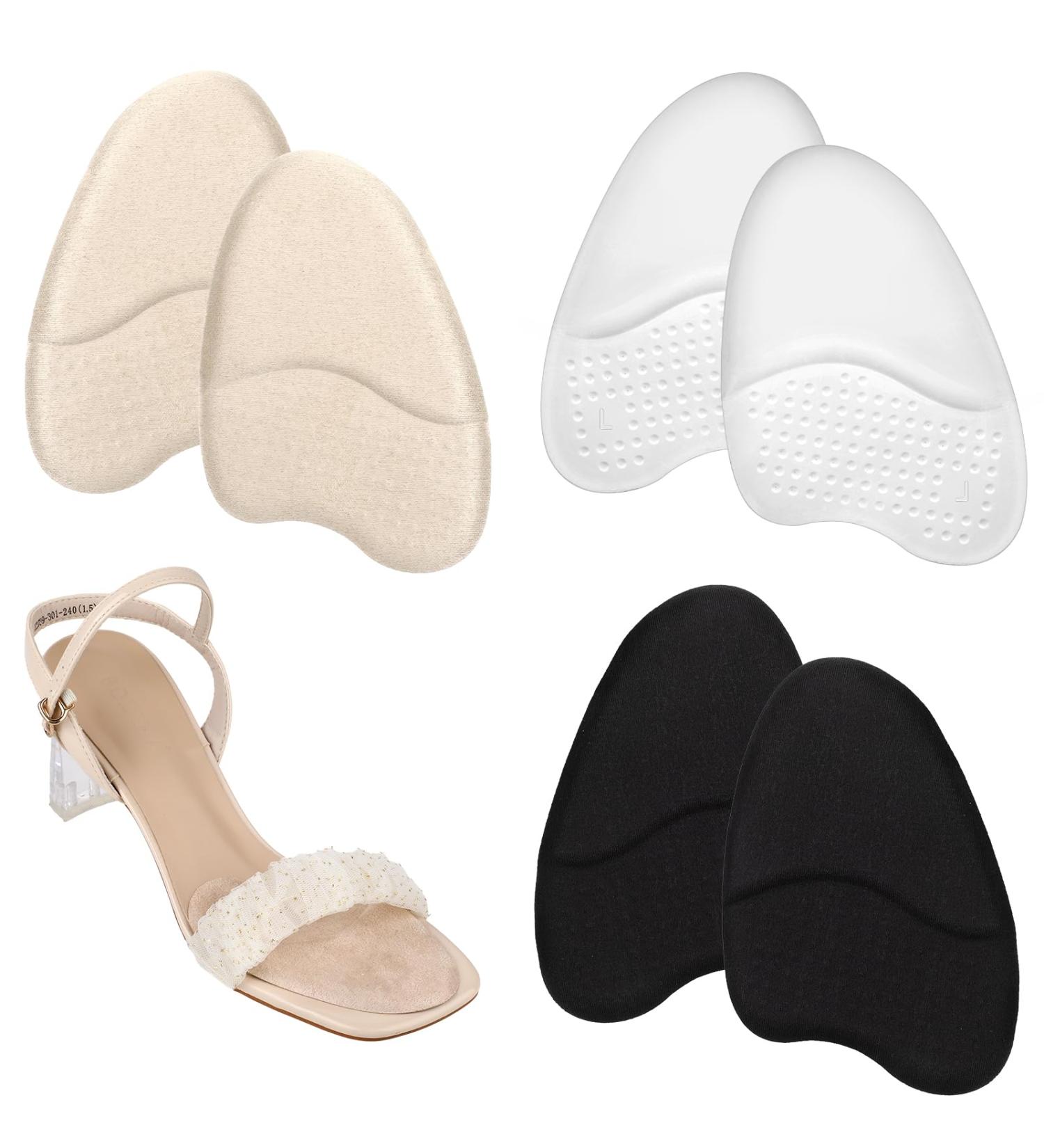 Shop Heel Pads for High Heels - Silicone Forefoot & Metatarsal Cushions for Comfort & Pain Relief - 3 Pairs Non-Slip Inserts - Buy Online on GoSupps.com