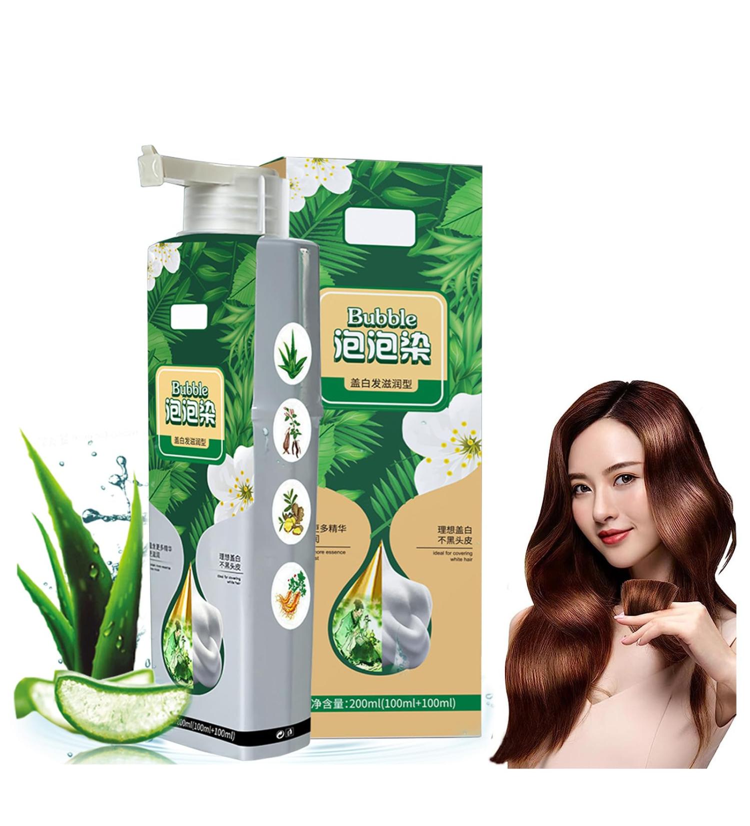 Natural Plant Bubble Hair Dye | Pure Plant Extract for Grey Hair | Black Bubble Dye Shampoo | Plant-Based Hair Color Solutions - Buy Online on GoSupps.com
