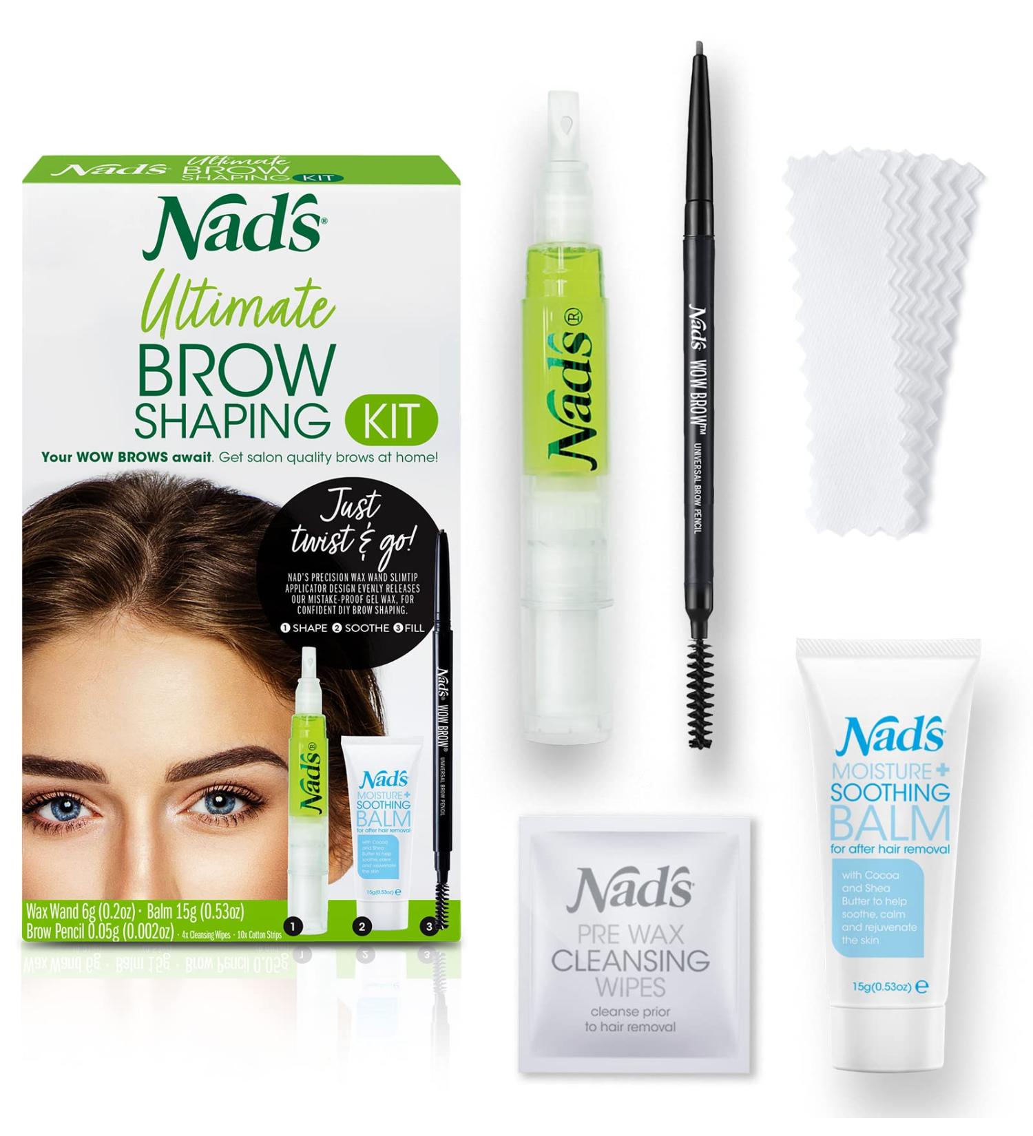 Nad's Eyebrow Shaping Kit - 18 Piece Set for Perfect Brow Grooming - Buy Online on GoSupps.com