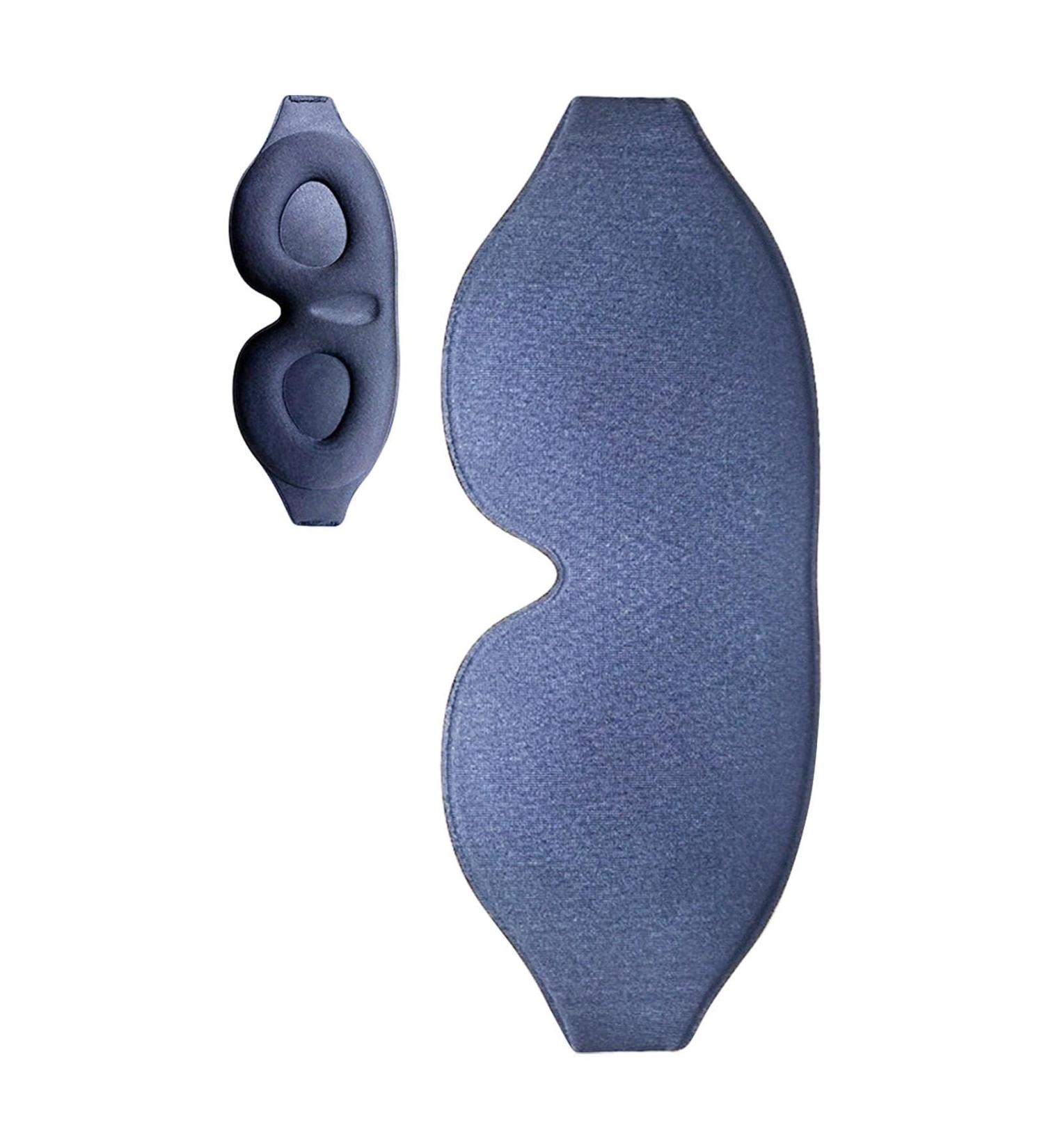 Buy Adjustable Blackout Eye Mask for Side Sleepers - Perfect Travel Sleep Aid & Meditation Blindfold - Cozy Sleep Mask in Blue - Buy Online on GoSupps.com