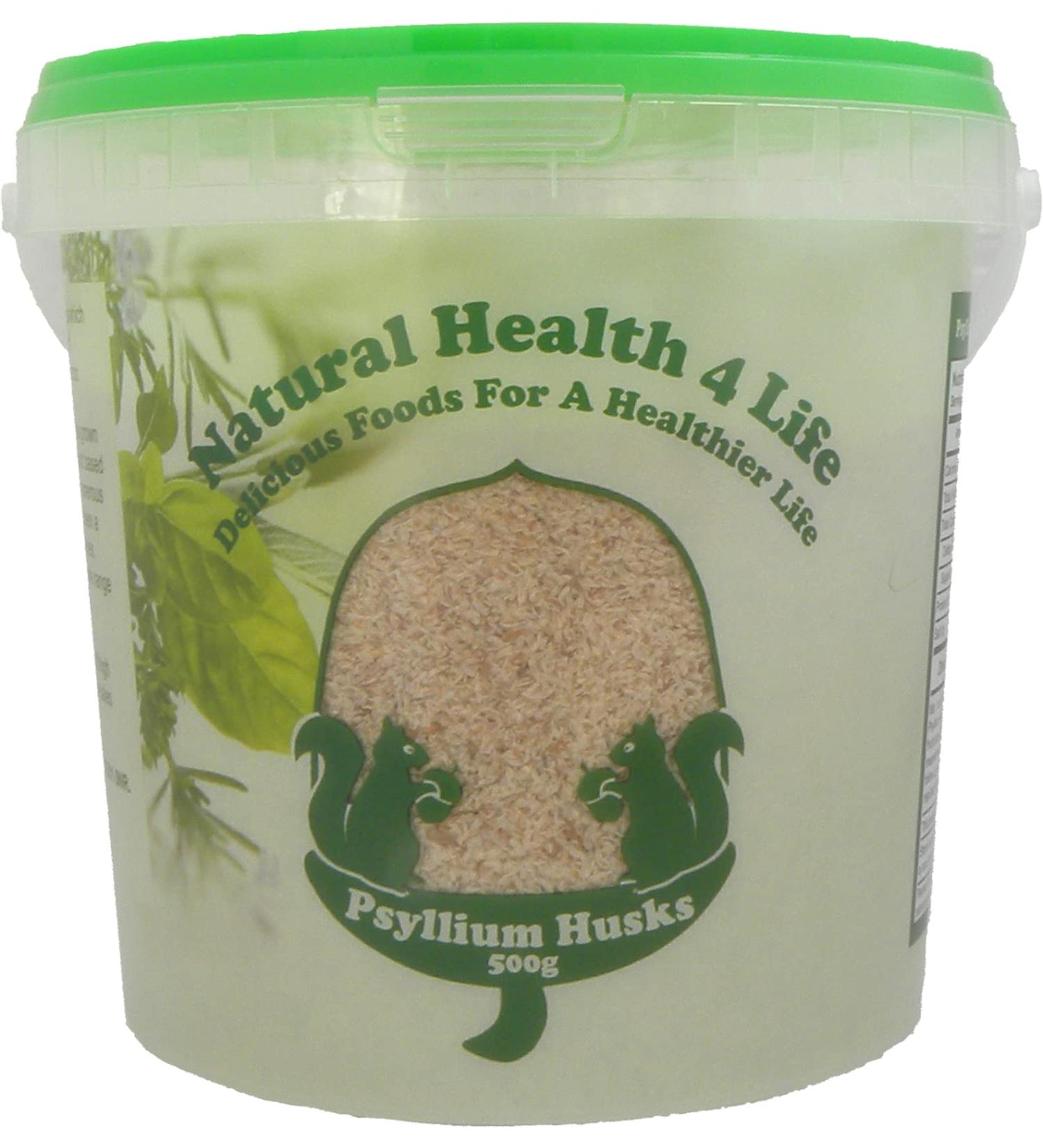 Psyllium Husk 500g in Recyclable Tub | Natural Health 4 Life | High Fibre Supplement - Buy Online on GoSupps.com