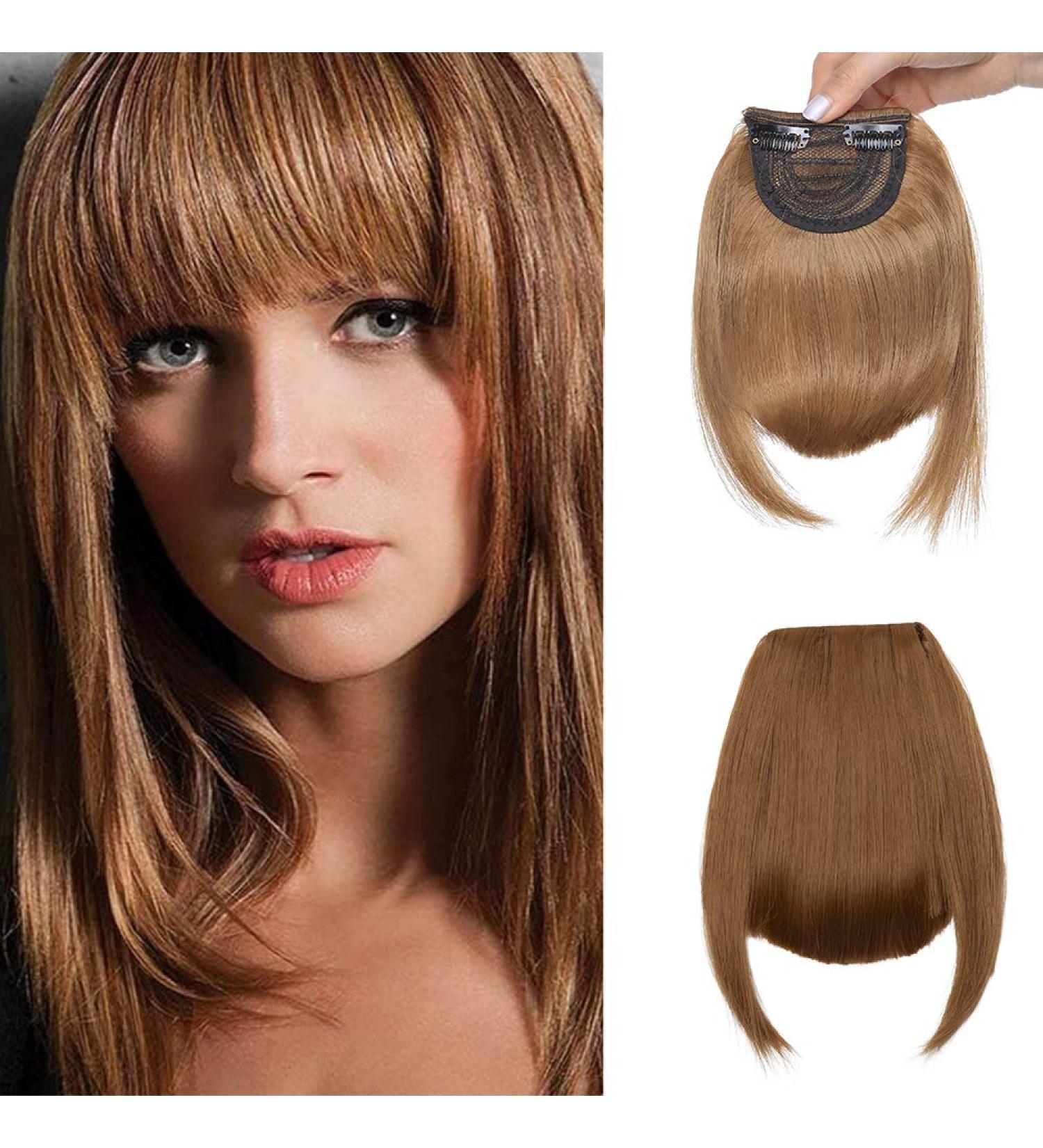 Buy SEGO Clip-in Pony Hairpiece Extensions - Realistic Coffee Brown Fringe Bangs | International Shipping Available - Buy Online on GoSupps.com