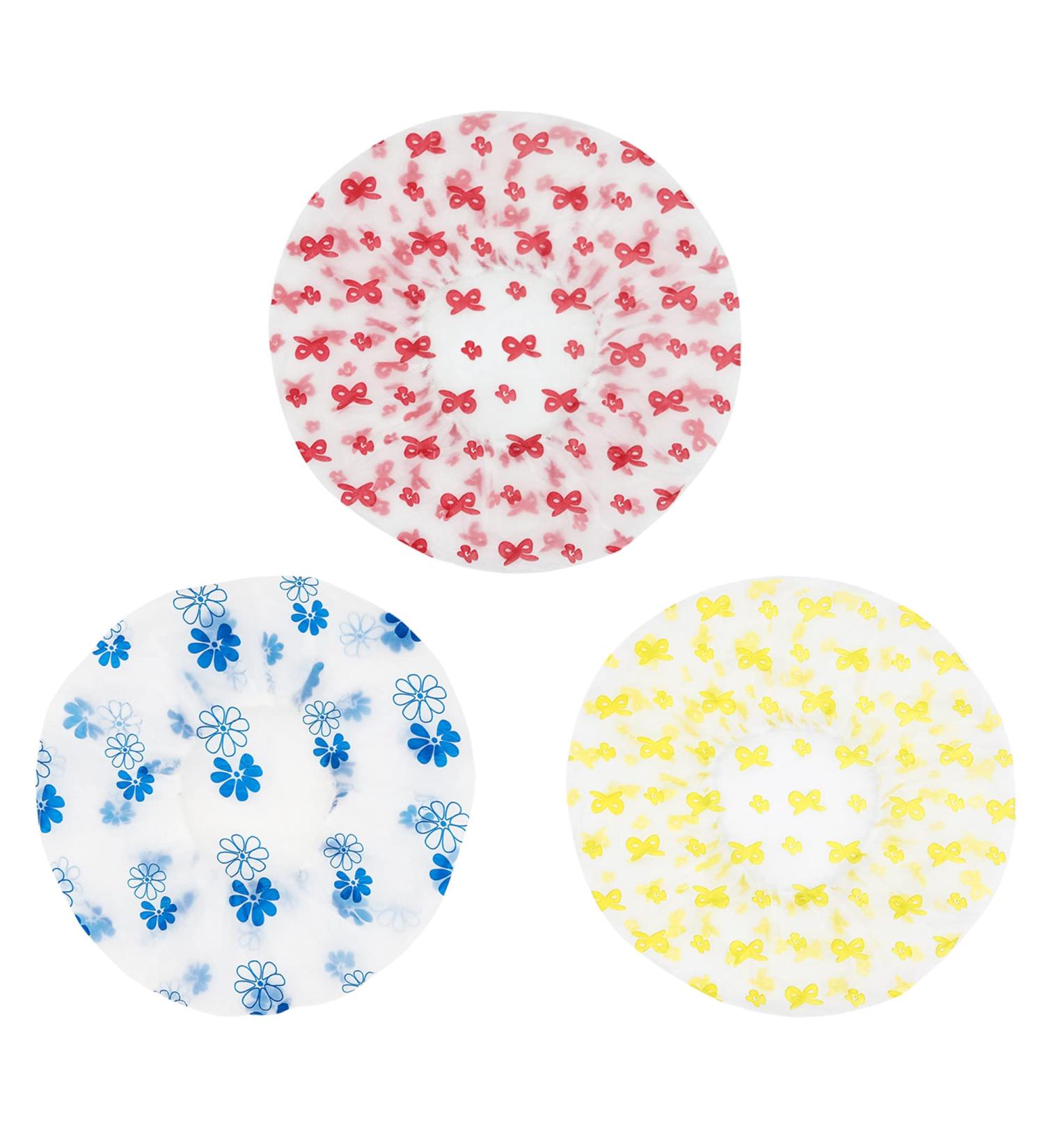 3 Pcs Waterproof Reusable Shower Caps with Elastic Band - Ideal for Long Hair - Great for Women, Ladies, Girls, Kids - Perfect for Spa and Salon Use - Buy Online on GoSupps.com