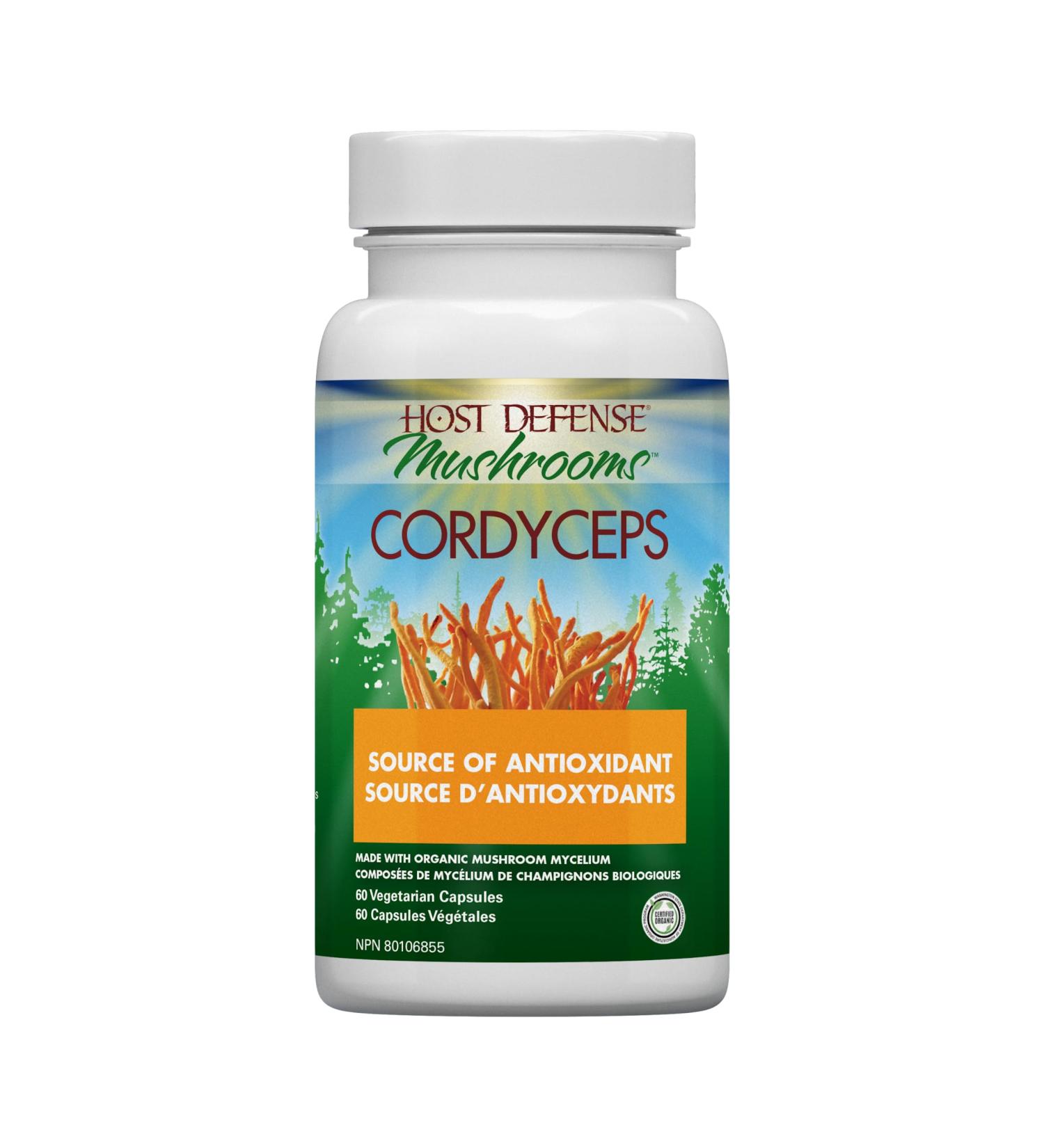Host Defense Cordyceps Mushroom Capsules Supplements 60 count 55% Polysaccharides & 1000mg of Mushroom Supplement Powder per serving Immunomodulating Properties and a Source of Antioxidants (Packaging May Vary) 60 count (Pack of 1) - Buy Online on GoSupps.com