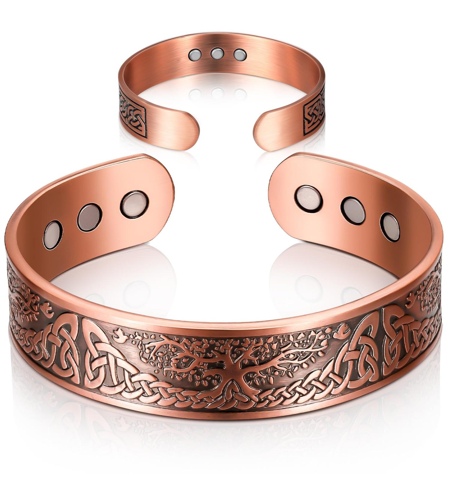 Buy Otuuz Copper Magnetic Energy Bracelet | Adjustable Life Tree Design | Perfect Christmas Gift for Men & Women - Buy Online on GoSupps.com