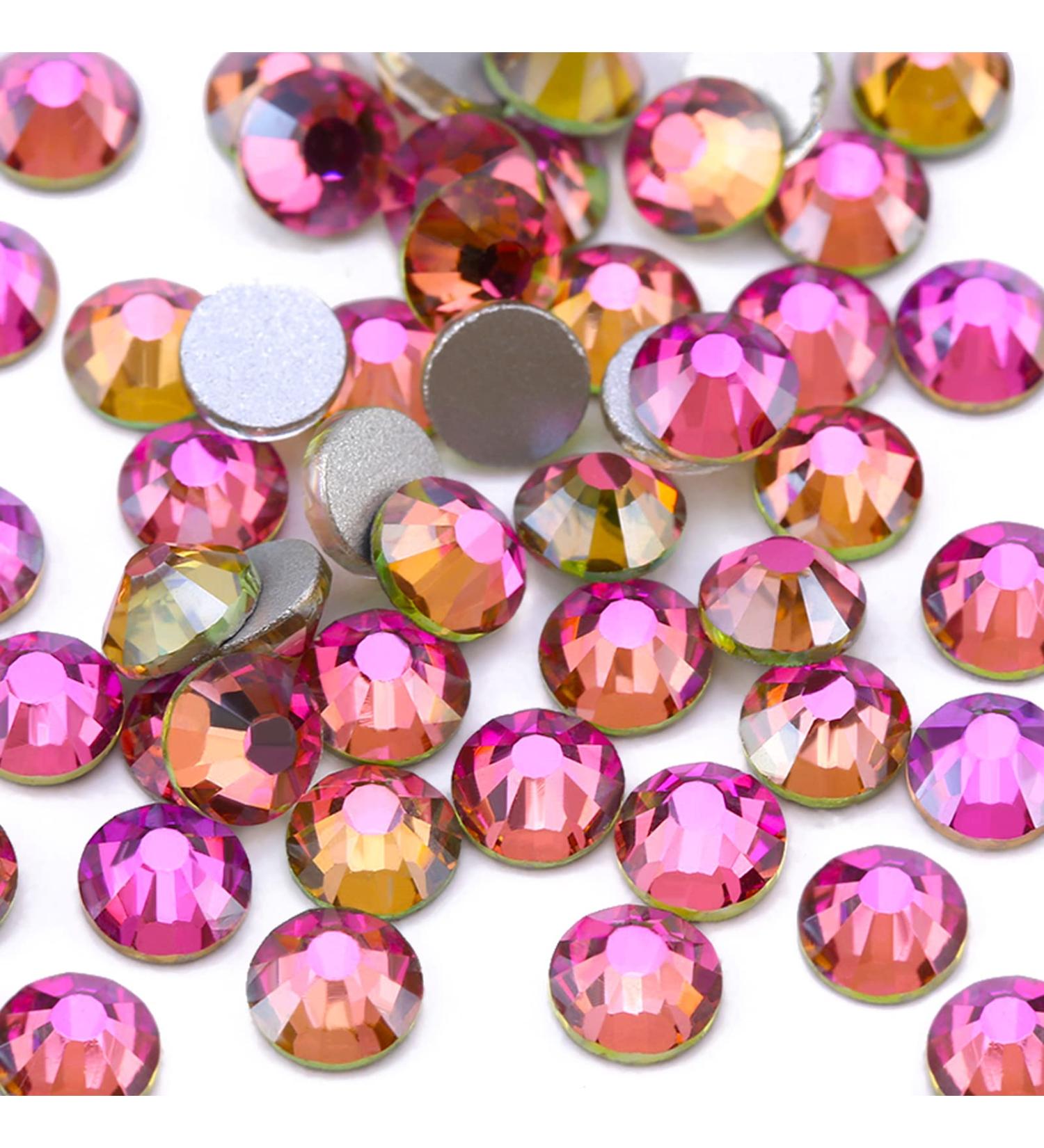 Dowarm 1440 Pieces SS6 Flatback Rhinestones 2MM Tiny Flatback Nail Crystal Rhinestones for Craft Dance Costumes Flat Back Nail Crystals Non Hotfix Rhinestones (SS6 / 2MM Rose Vitrail) - Buy Online on GoSupps.com