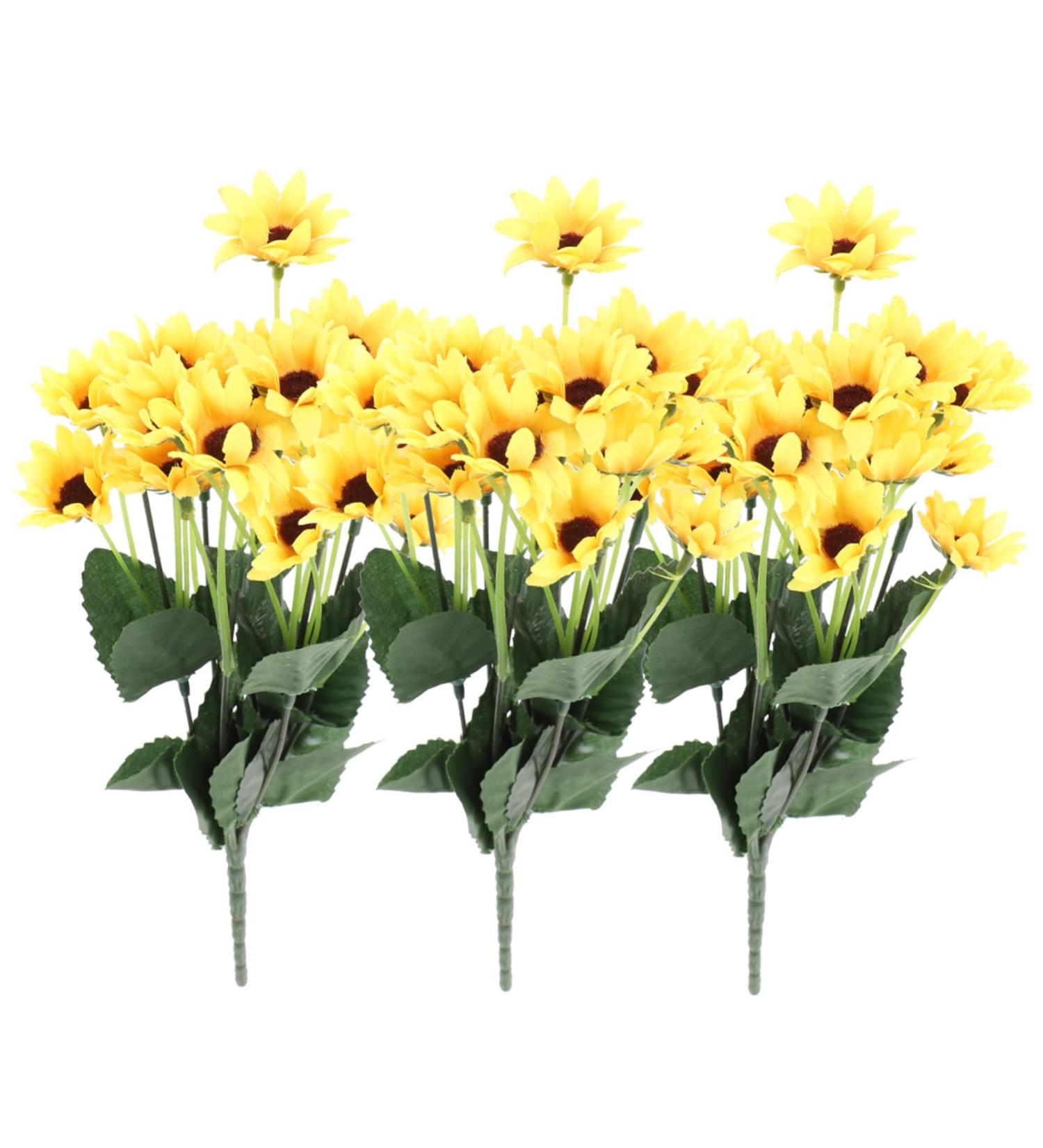 Zerodeko 3pcs Sunflower Plant Decor Bouquet Decors Flower Arrangement Bouquets Ramo De Flores Artificiales Artificial Flower Bouquets Home Decoration Plants Decor Silk Flower Wedding Bundle As Shown 33X17X17cm - Buy Online on GoSupps.com