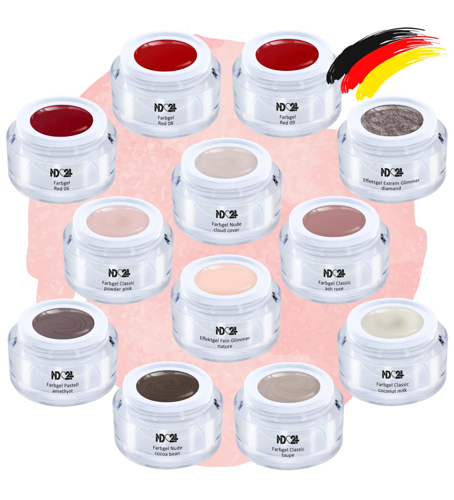 12 x NUDE LOVER Gel Nail Color Set - Made in Germany | International Shipping - 5ml Color Effect Gels - Buy Online on GoSupps.com