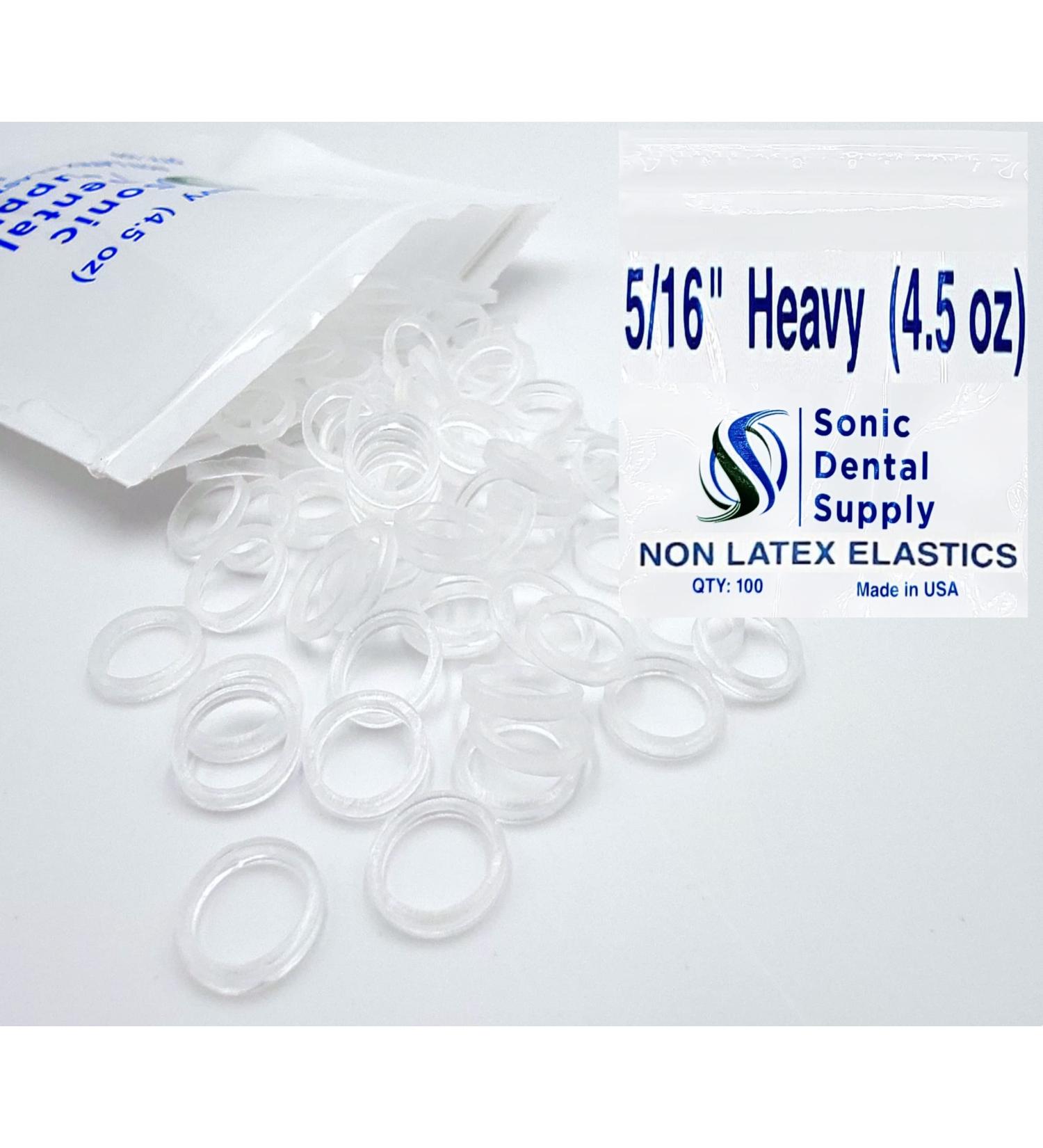Orthodontic Elastic Rubber Bands - 100 Pack - Clear Latex Free - Small Rubberbands for Braces, Hair Braids, Crafts - Sonic Dental - Made in USA - Buy Online on GoSupps.com