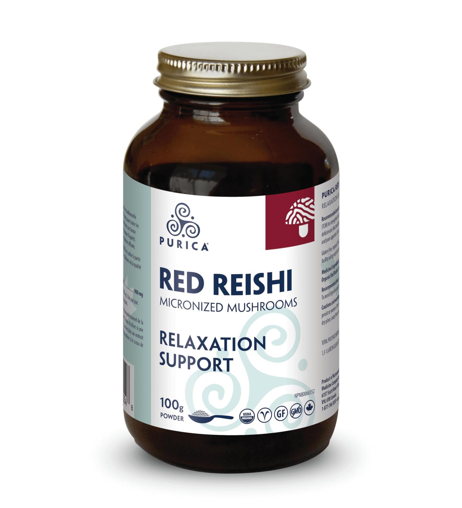 Purica Red Reishi Micronized Mushroom Powder 100g - Premium Micronized Reishi Mushroom Supplement for Enhanced Wellness Optimal Absorption Non-GMO Immune & Energy Support 100 g (Pack of 1) - Buy Online on GoSupps.com