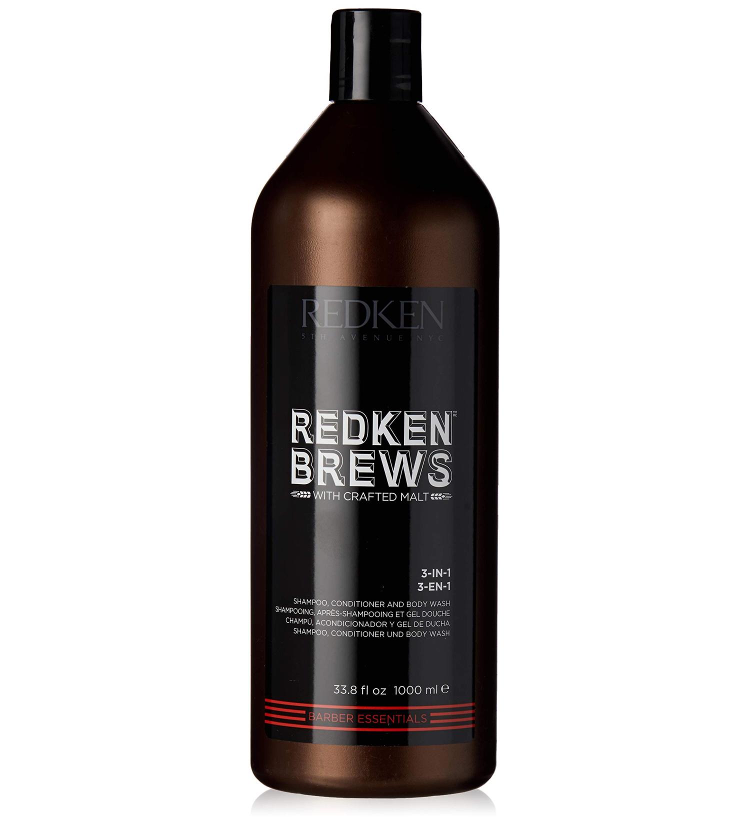 Redken Brews Mens 3-In-1 Shampoo Conditioner Body Wash 1000ml Cedar - Pack of 1 - Buy Online on GoSupps.com