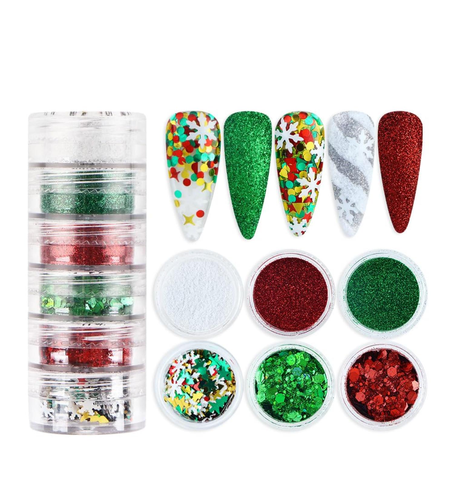Buy Christmas Nail Art Glitter Sequins | 3D Holographic Winter Snowflake Accessories | International Shipping - Buy Online on GoSupps.com