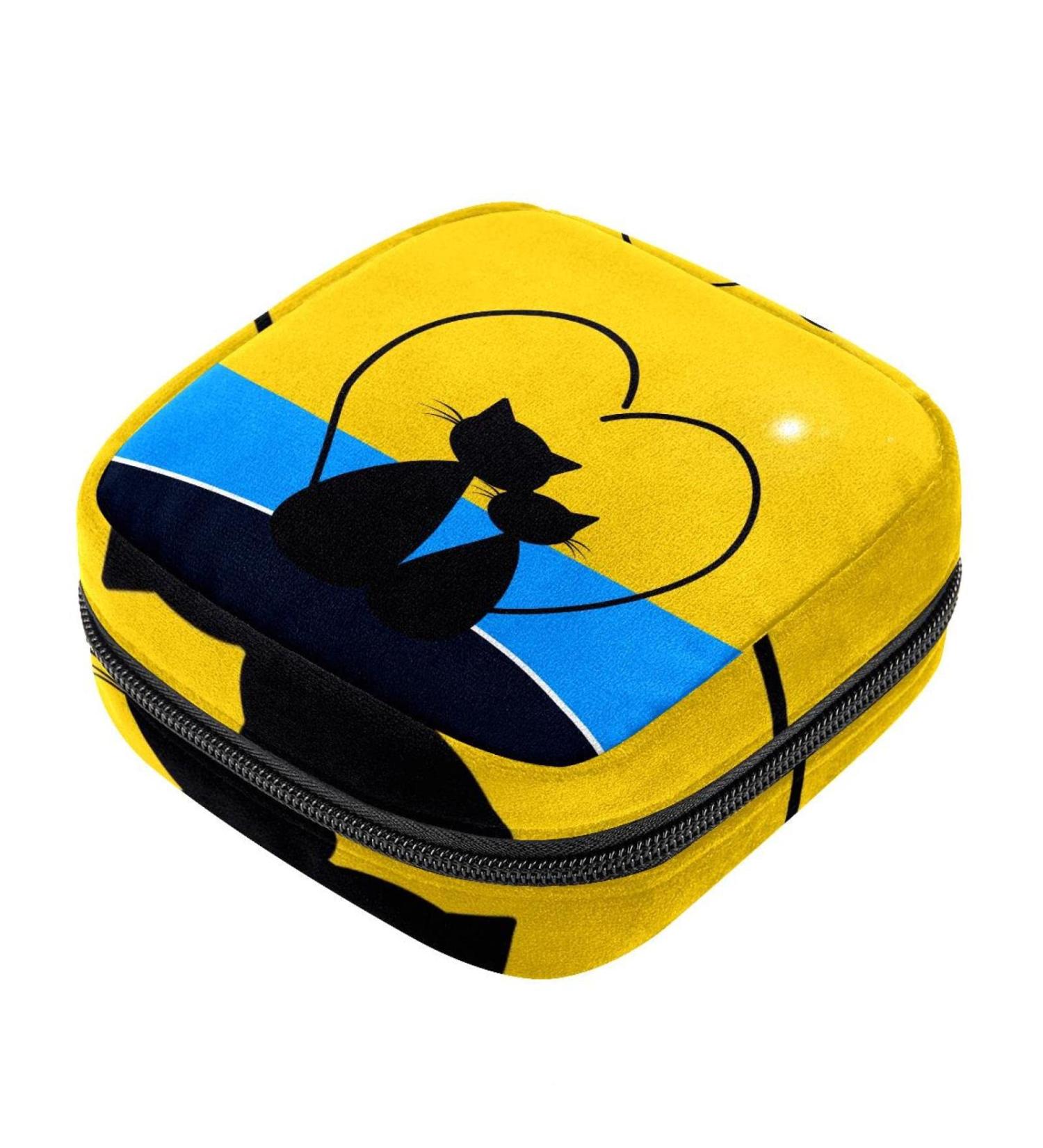 Lovely Cats on the Beach Napkiettes Storage Pocket - Portable Period & Menstrual Cup Holder for Women Teens & Girls - Color 9 - Buy Online on GoSupps.com