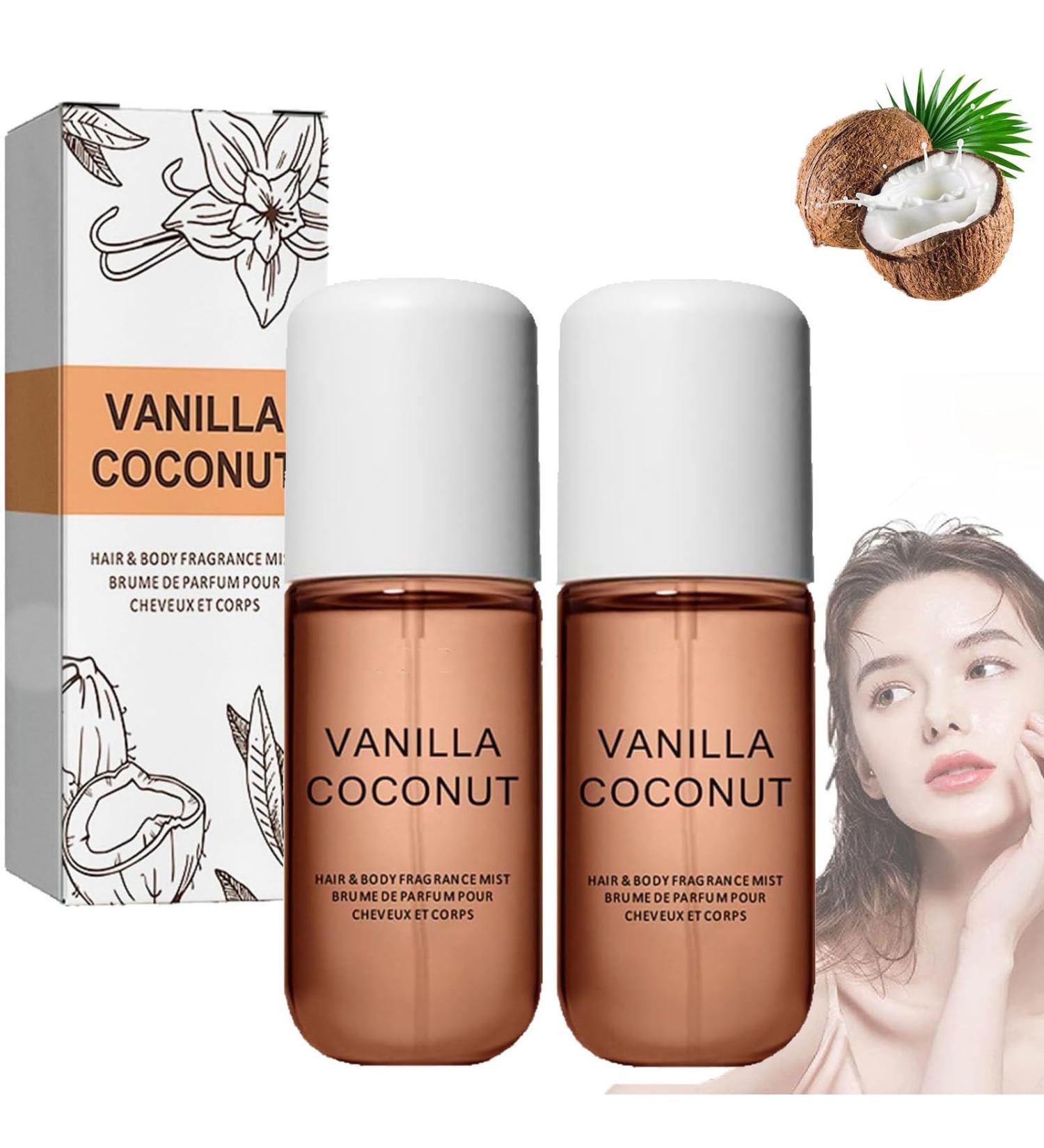 Vanilla Coconut Perfume Coconut Vanilla Perfume Vanilla Coconut Hair and Body Perfume Spray Long-Lasting Coconut Vanilla Fragrance Refreshing Scent for Daily Use (2pcs) - Buy Online on GoSupps.com