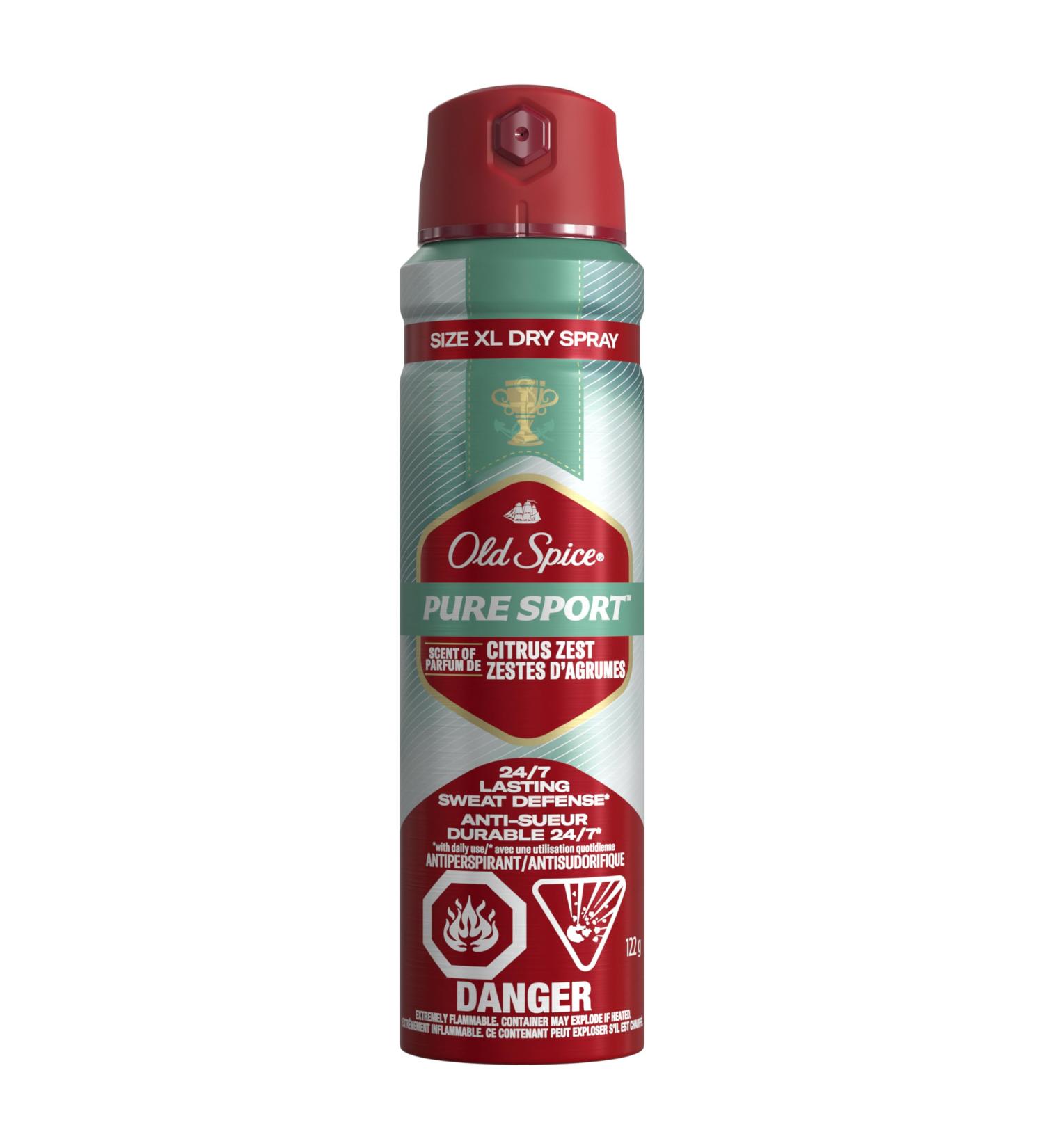 Old Spice Men's Antiperspirant & Deodorant Invisible Dry Spray Pure Sport Plus 122g Pure Sport 122g - Buy Online on GoSupps.com