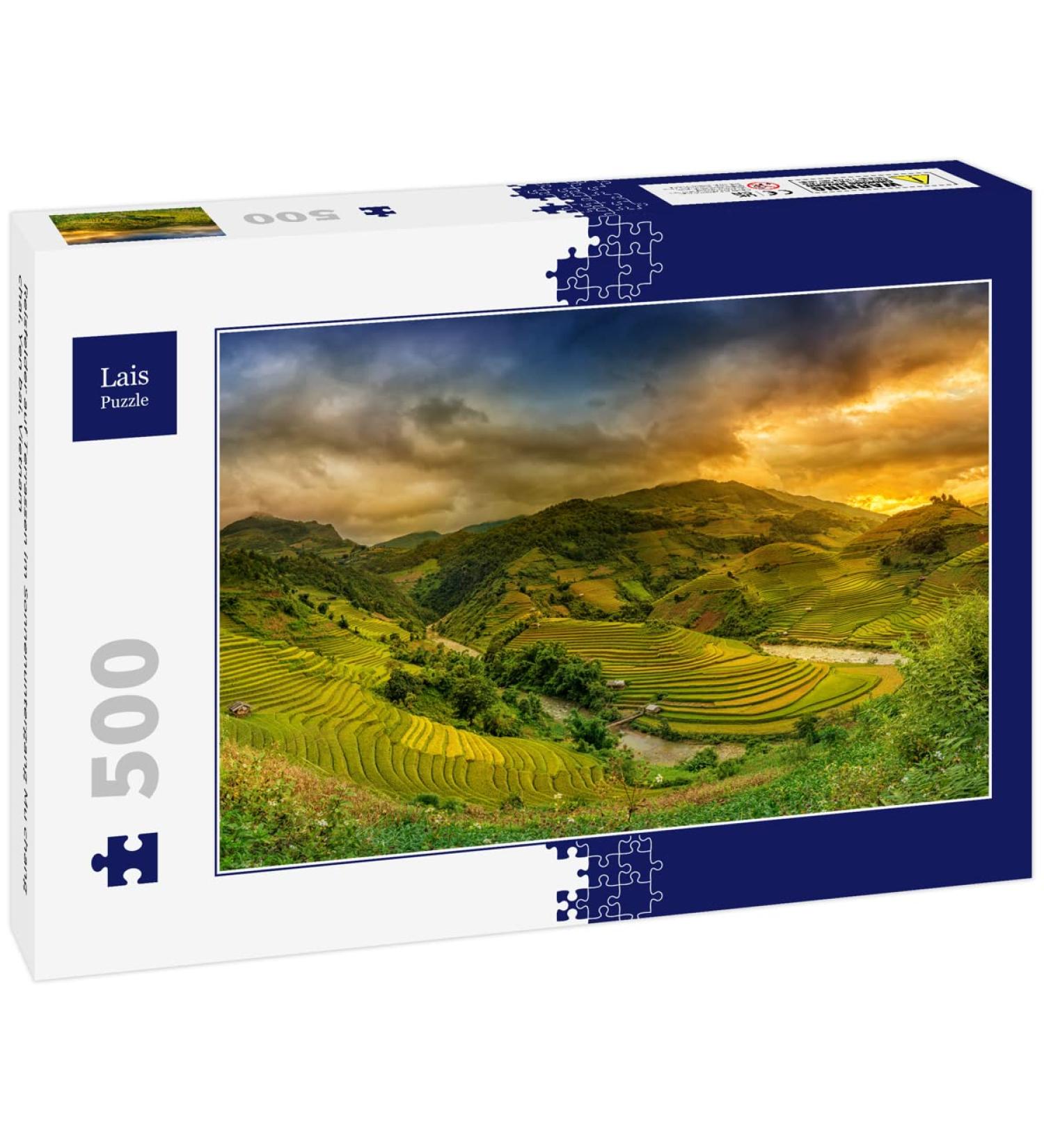 Lais Puzzle Rice fields on terraces at sunset Mu chang chai Yen bai Vietnam 500 pieces - Buy Online on GoSupps.com