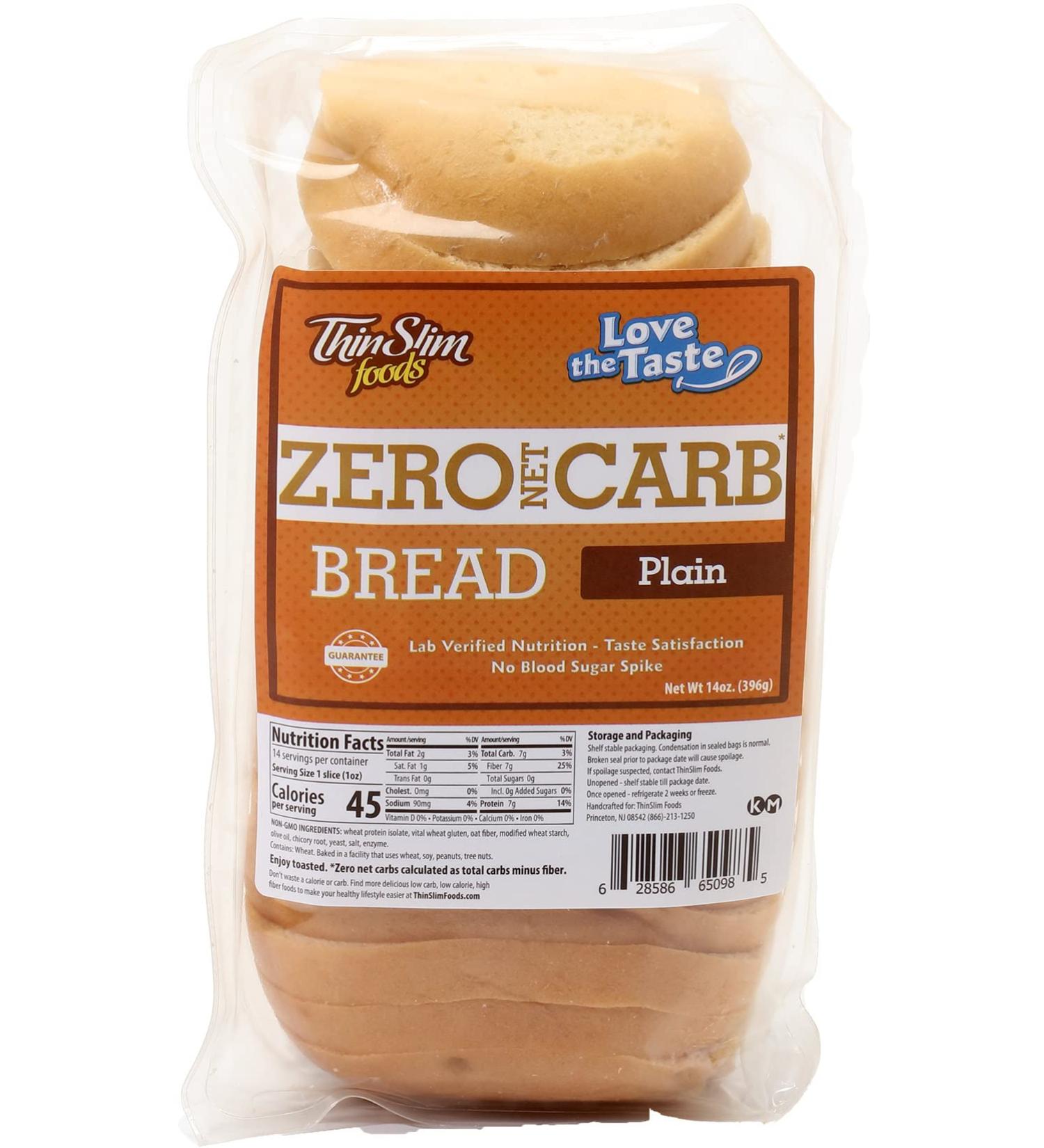 ThinSlim Foods Keto Bread - Zero Net Carbs, Soy Free, Taste Guaranteed - Plain Loaf | Low Carb Bread 14oz (1 Pack) - Buy Online on GoSupps.com