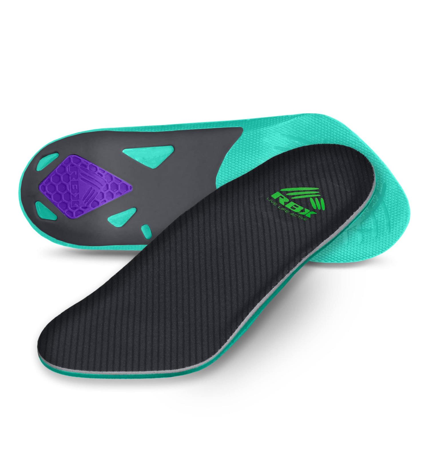 RBX Plantar Fasciitis Ortho Insoles - Women's 3/4 Size (Mint) - Buy Online on GoSupps.com