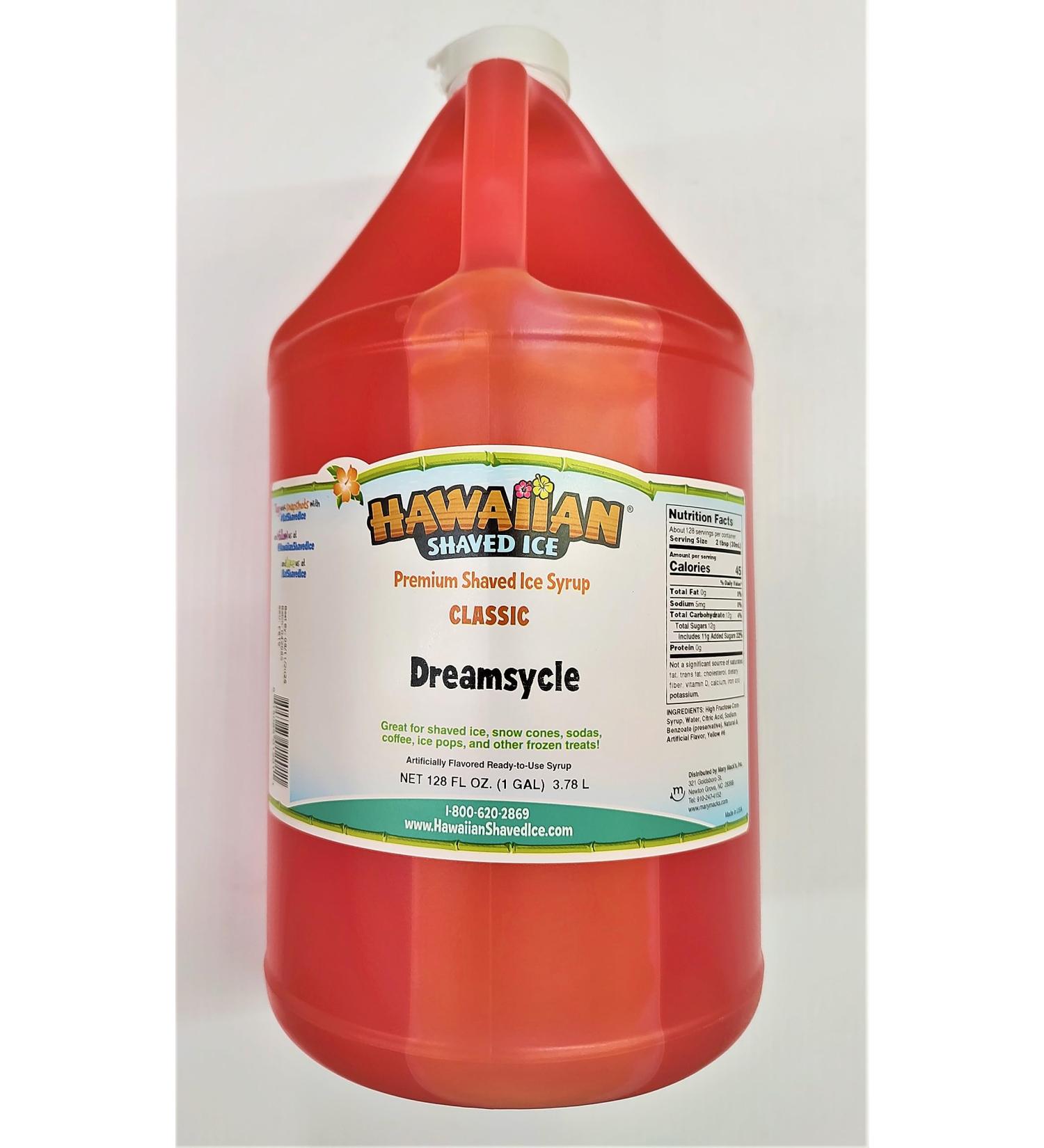 Hawaiian Shaved Ice Classic Dreamsycle Flavoured Syrup 1 Gallon