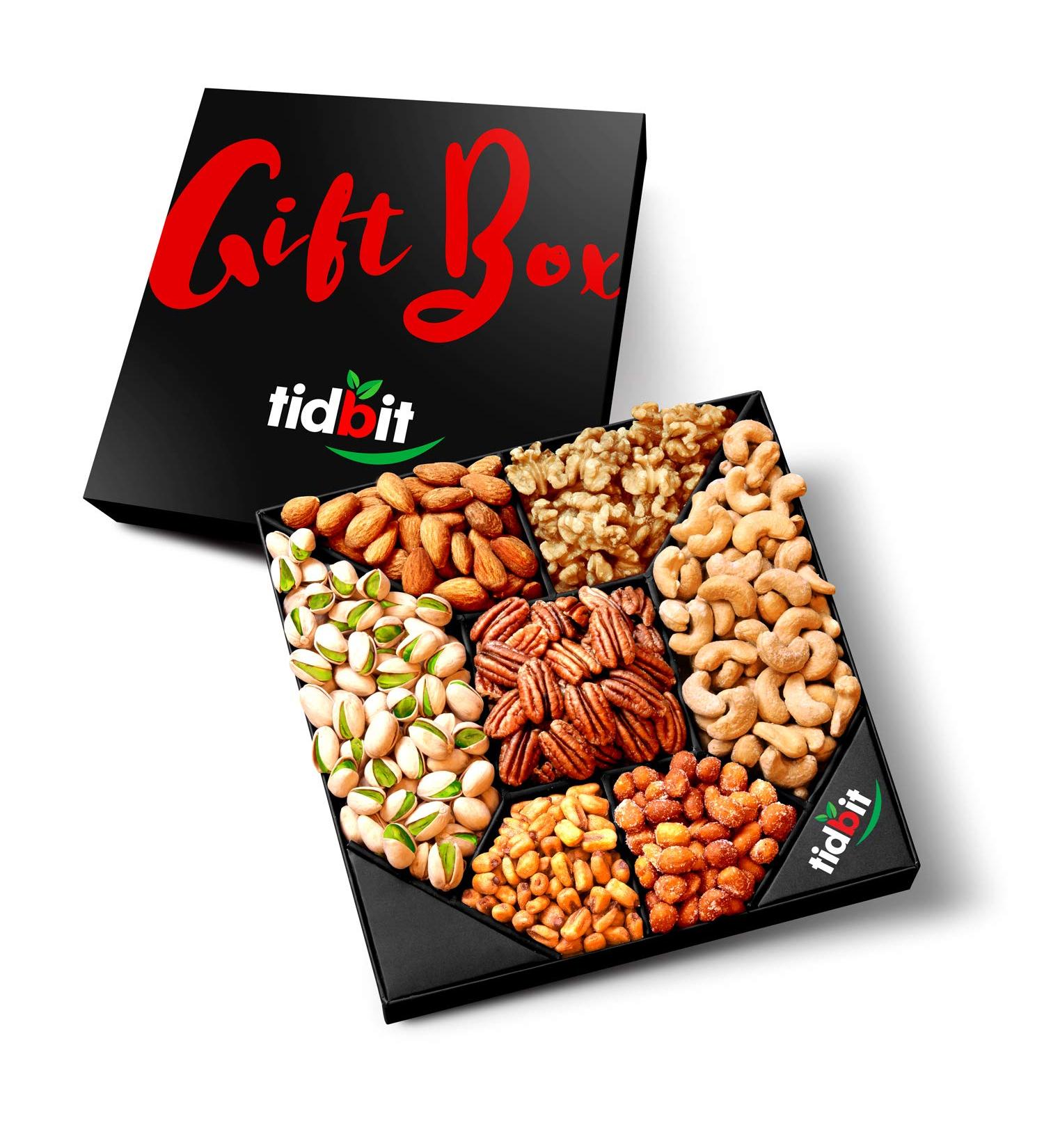 Gourmet Nut Platter Gift Basket - 7 Mix Tray for Adults & Kids | Healthy Food Arrangement & Care Package | Irresistible Treats for Birthday, Labor Day & Holidays - Buy Online on GoSupps.com