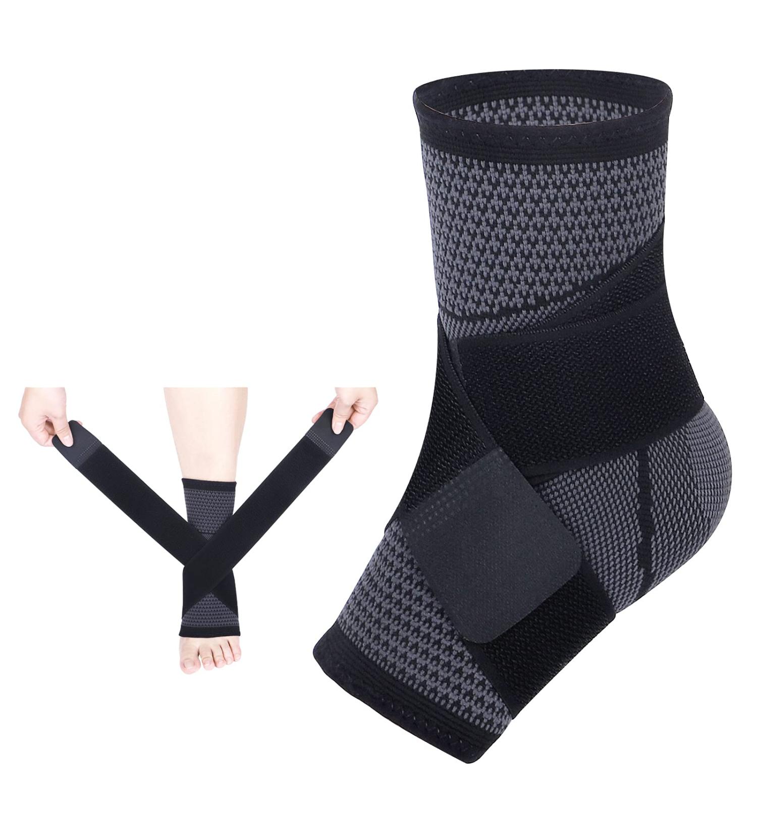 Adjustable Compression Ankle Brace for Injury Recovery Men & Women Sports Support Stabilizes Ligaments Eases Swelling Medium Size - Buy Online on GoSupps.com