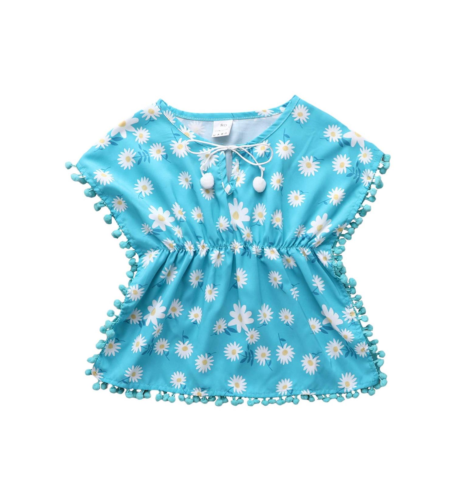 Douhoow Baby Girls Blue Swim Cover-Up Poncho | 6-12 Months - Buy Online on GoSupps.com