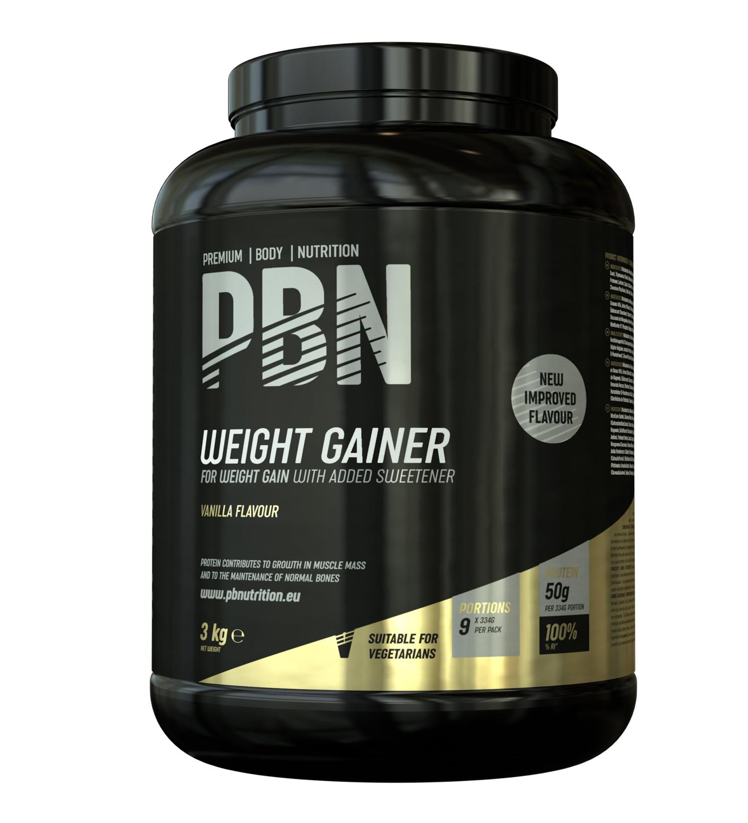 PBN Premium Body Nutrition Weight Gainer 3kg Vanilla - New Improved Flavor - Buy Online on GoSupps.com