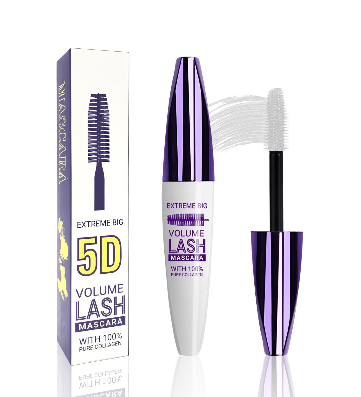 White 5D Telescopic Mascara - Waterproof Smudge-Proof Long Lasting Voluminous Curling Non-Clump - False Lash Effect for Makeup & Cosplay - Buy Online on GoSupps.com