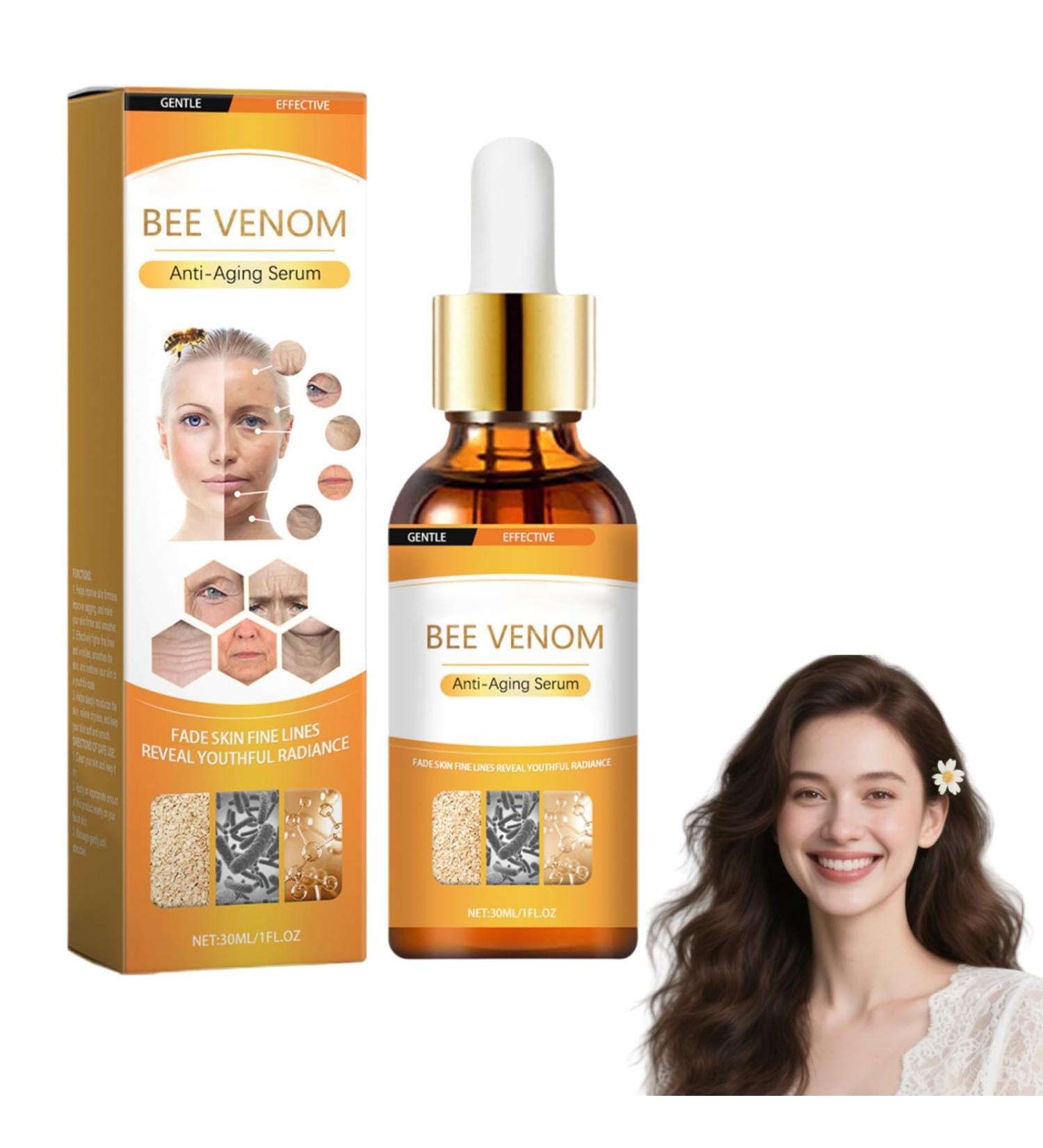 ODEIUN Bee Venom Anti-Aging Serum Bee Venom Skin Treatment Cerum 2025 New Bee Venom Serum for Face and Neck Hydrating & Firming Face serum with Bee Propolis Extract for All Skin Types (1) - Buy Online on GoSupps.com