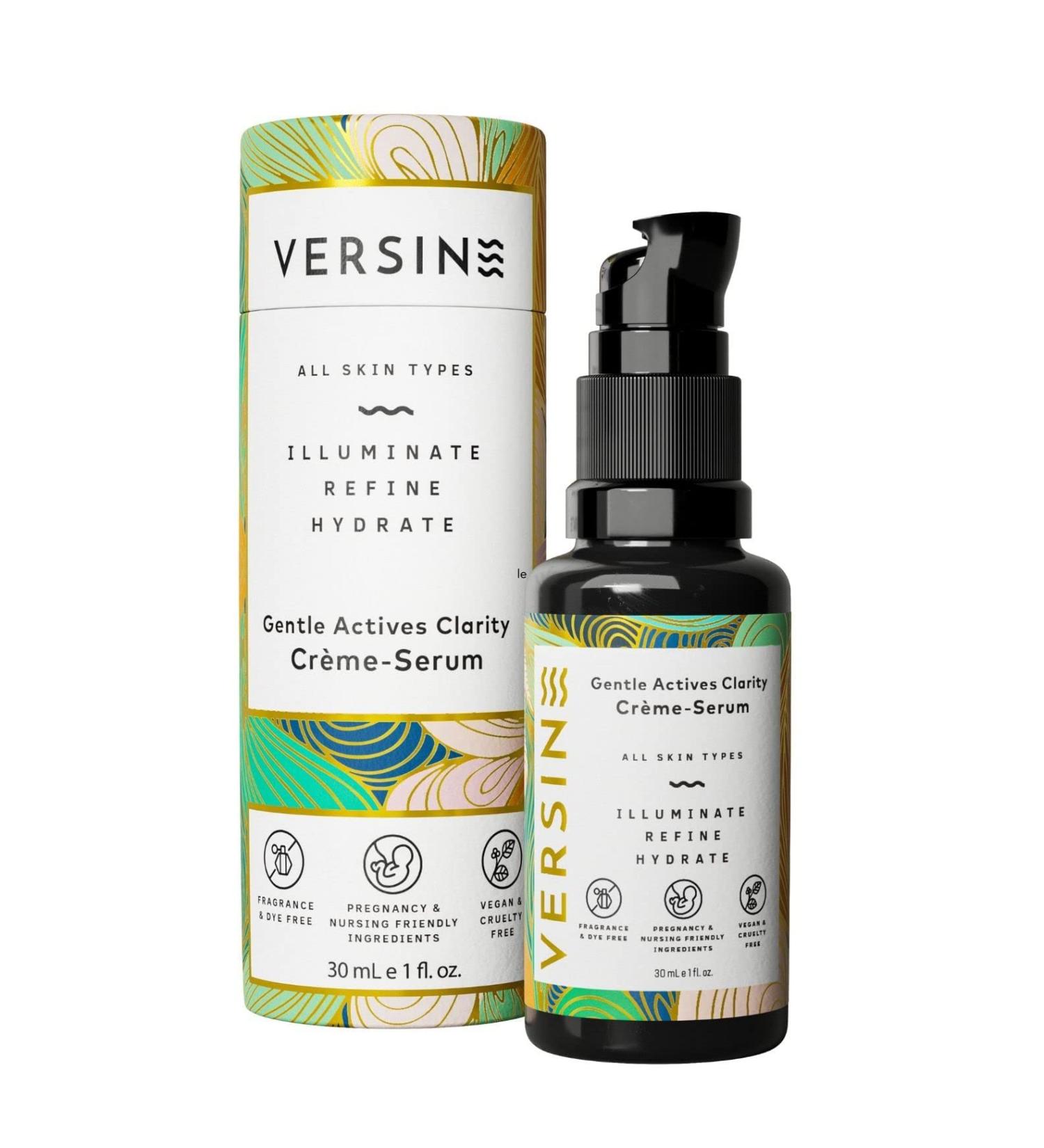 Versine Gentle Actives Face Serum | Anti-Aging Brightening Daily Moisturizer for Normal Dry & Sensitive Skin | Pregnancy Safe Vegan Cruelty-Free | 30ml (1 Fl Oz - Buy Online on GoSupps.com