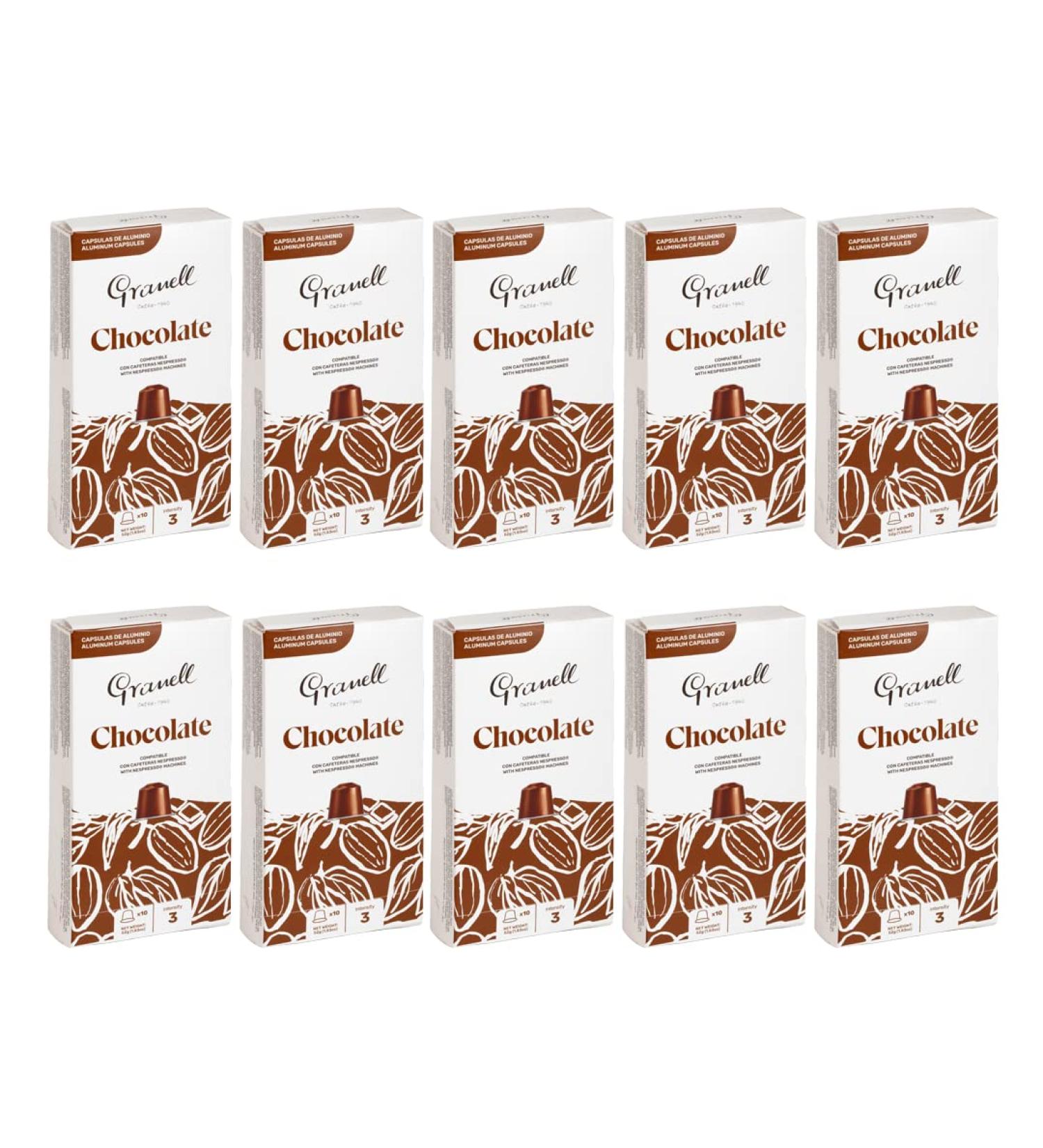 Granell Caf s 1940 - Flavors - Chocolate Espresso | Nespresso Compatible Aluminum Capsules 100% Arabica - 100 Aluminum Coffee Capsules - Buy Online on GoSupps.com